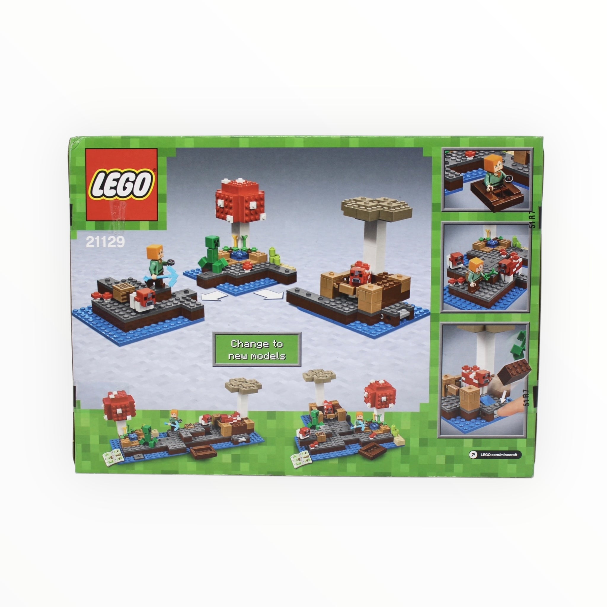 Retired Set 21129 Minecraft The Mushroom Island (damaged box)