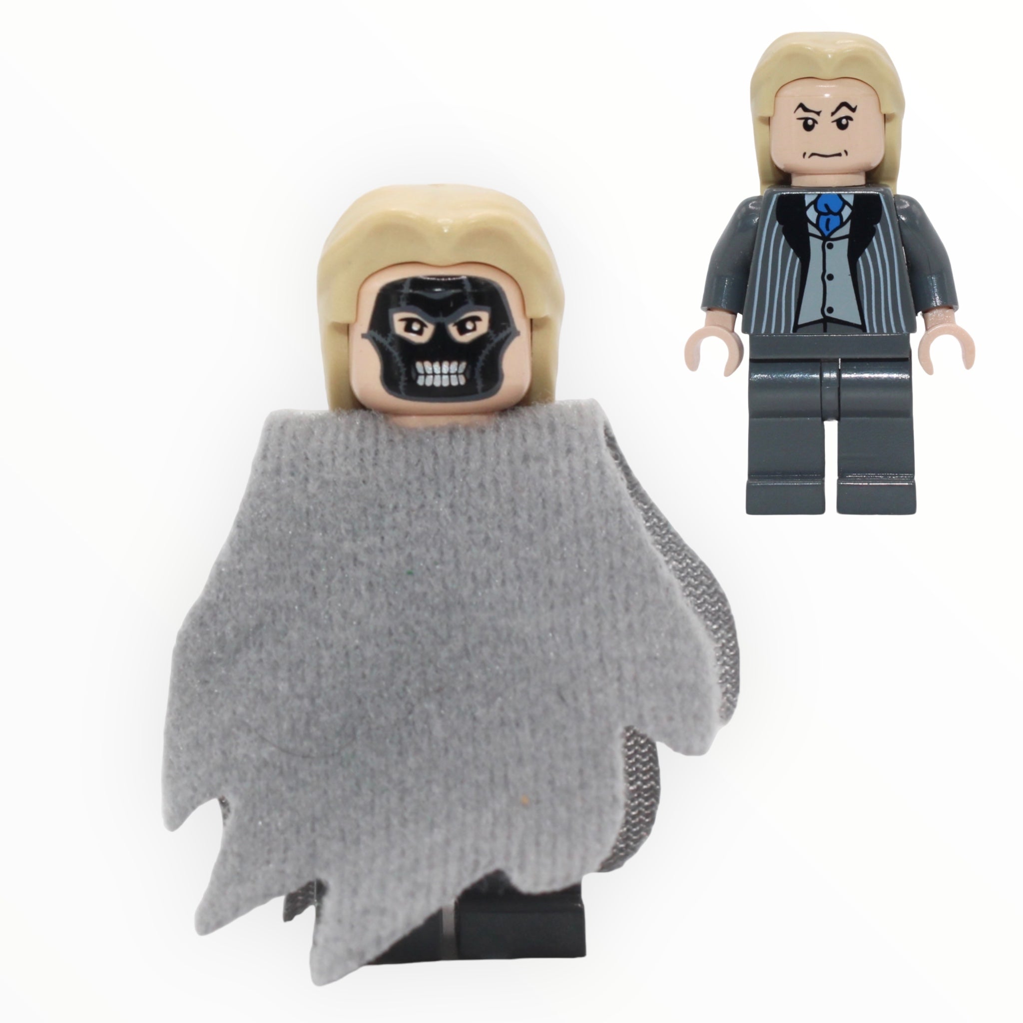 Lucius Malfoy (Death Eater mask, dark bluish gray suit and cloak)