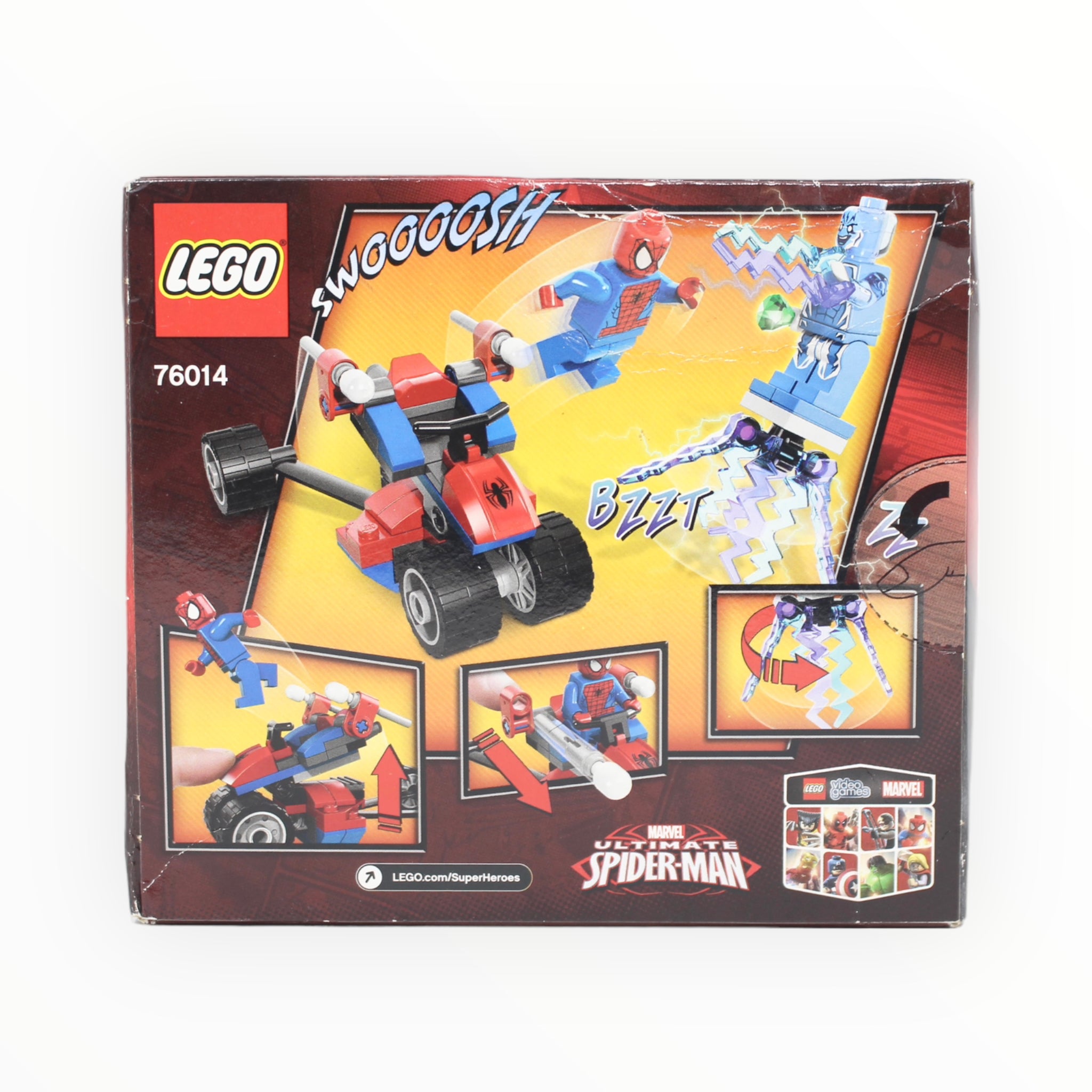 Retired Set 76014 Marvel Super Heroes Spider-Trike vs. Electro (damaged box)