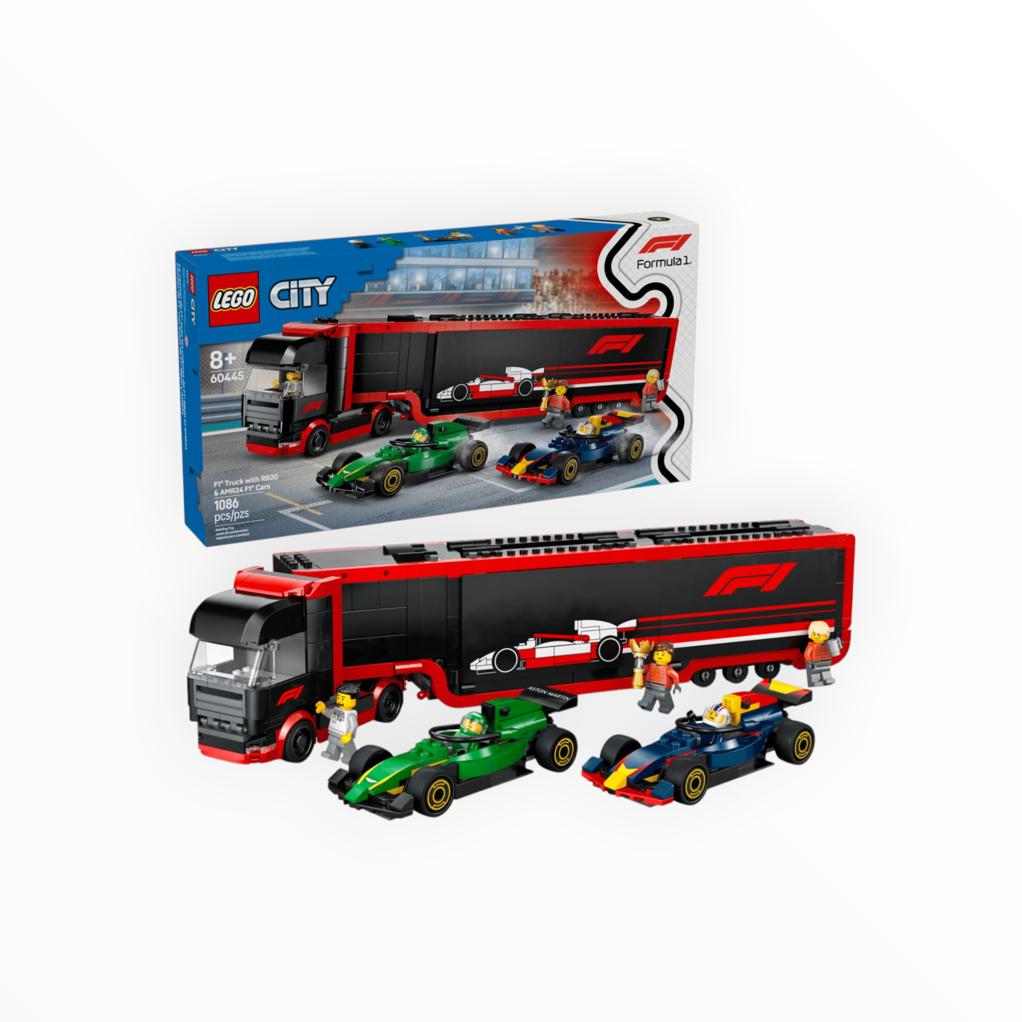 60445 City F1 Truck with RB20 & AMR24 F1 Cars