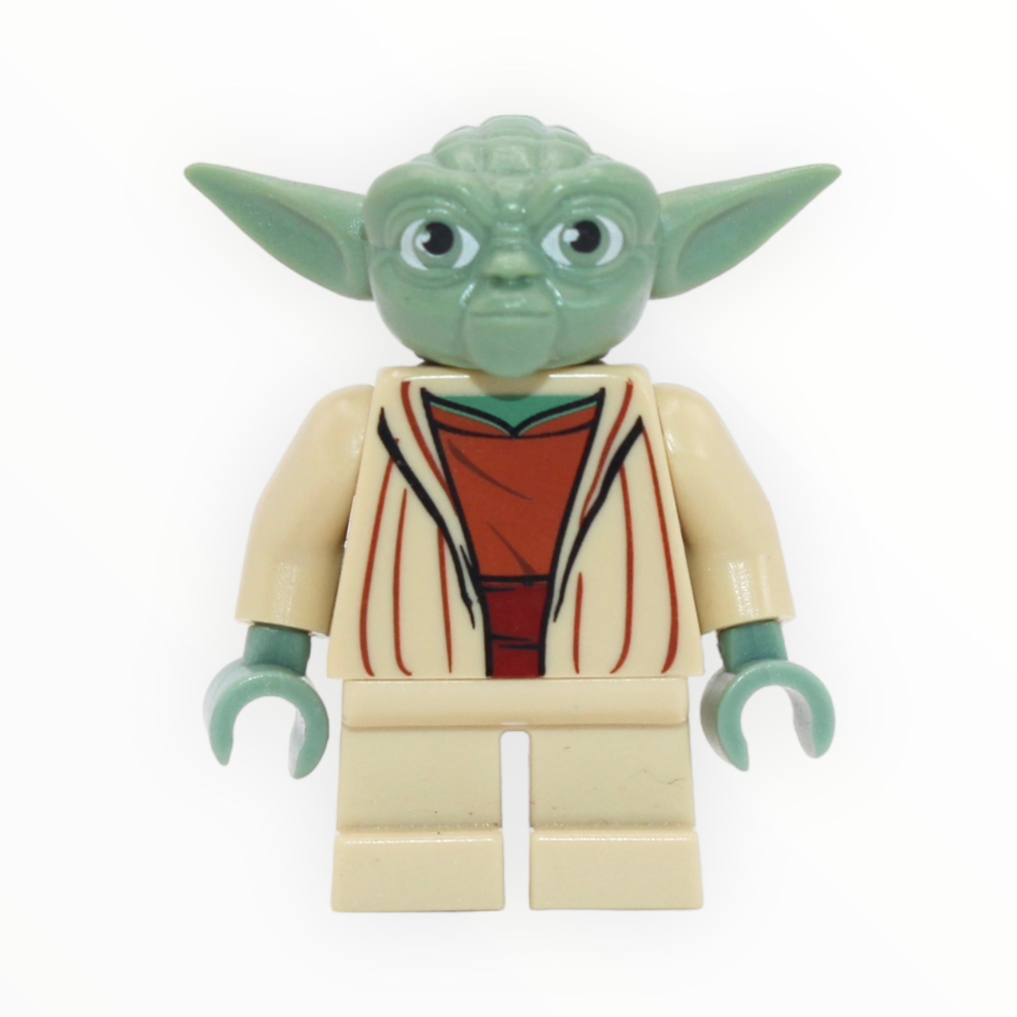 Yoda (Clone Wars, white hair, dark orange belt, plain back