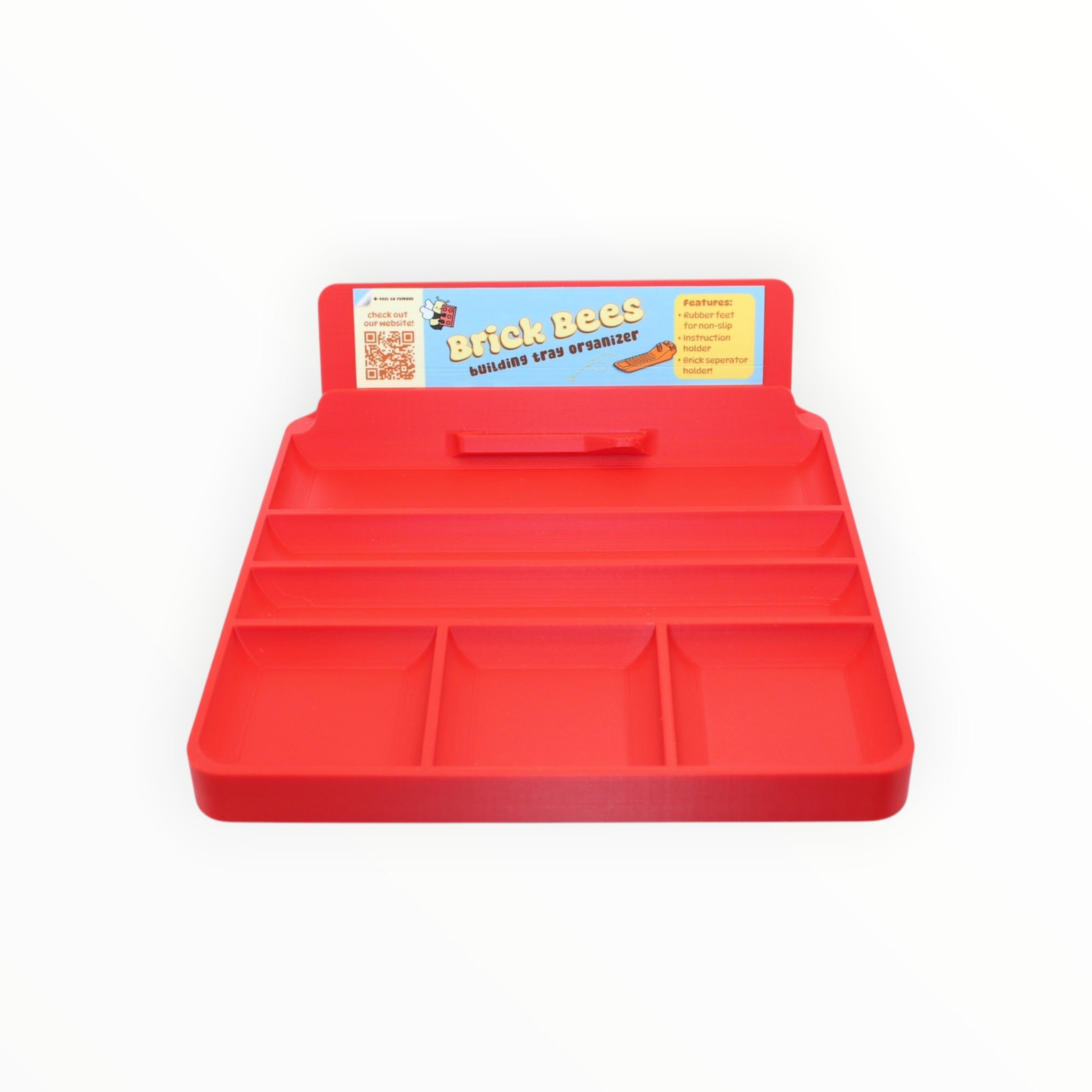 Brick Bees Building Tray Organizer - Red