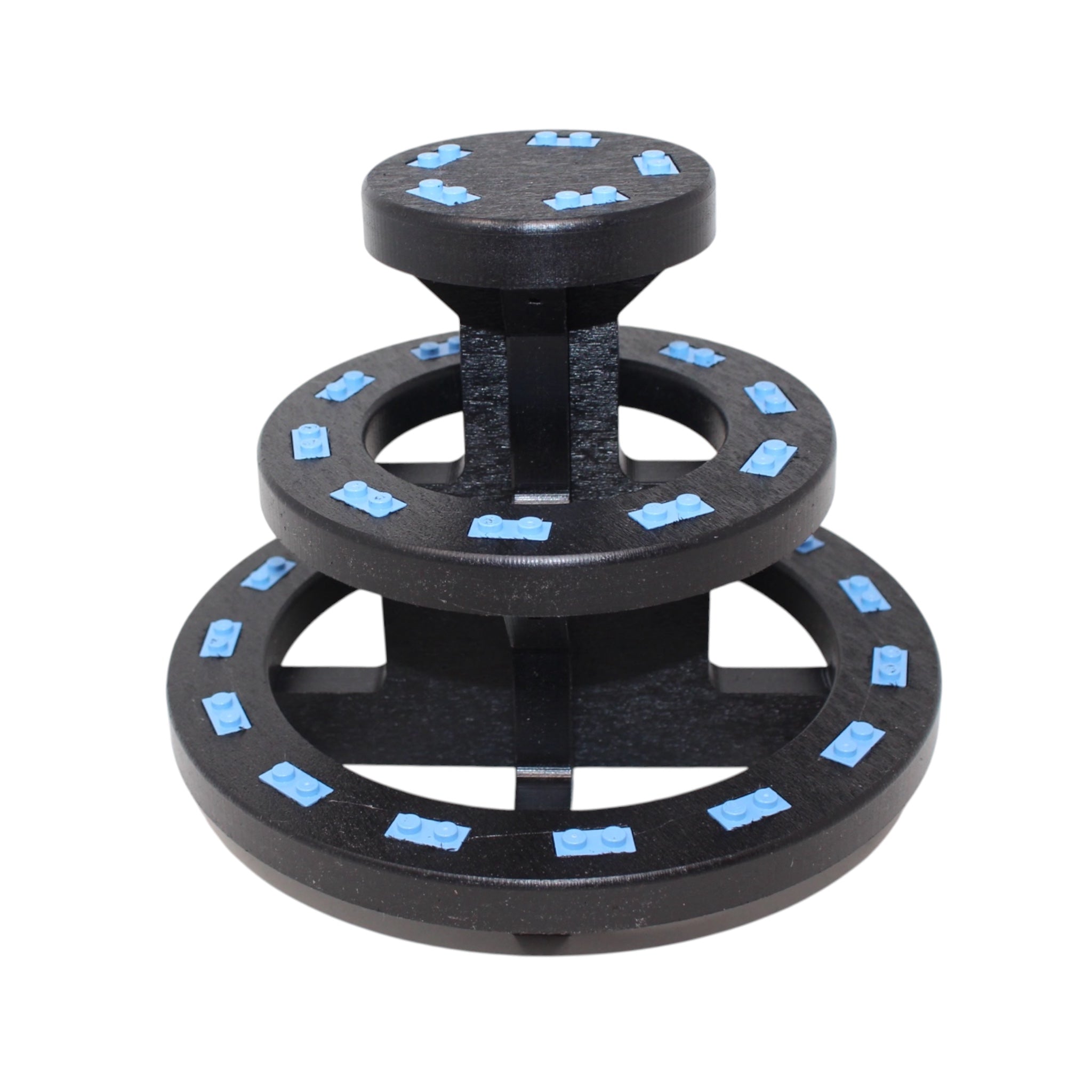 Round 3-Tier Minifigure Display Stand (medium blue studs)