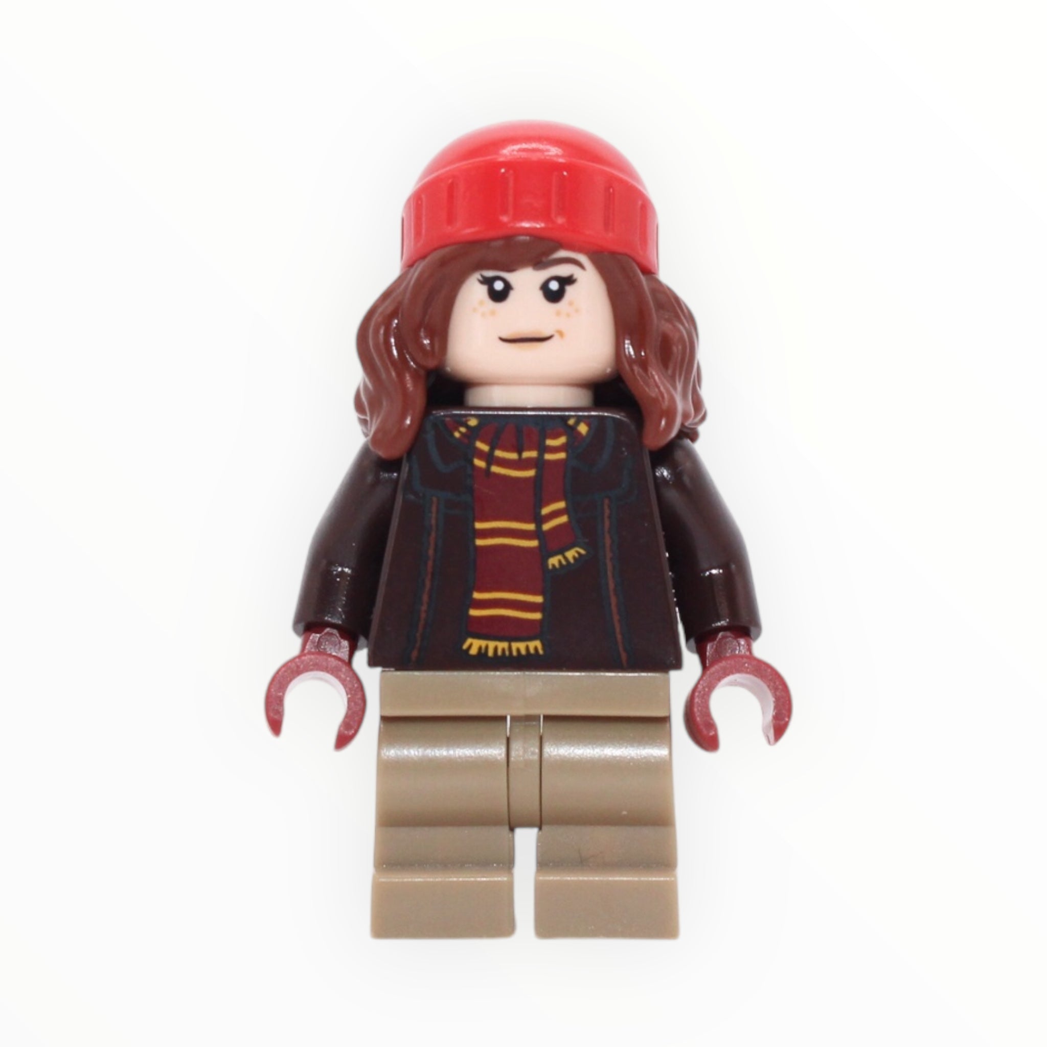 Hermione Granger (dark brown jacket, scarf, medium dark tan legs, beanie, 2023)