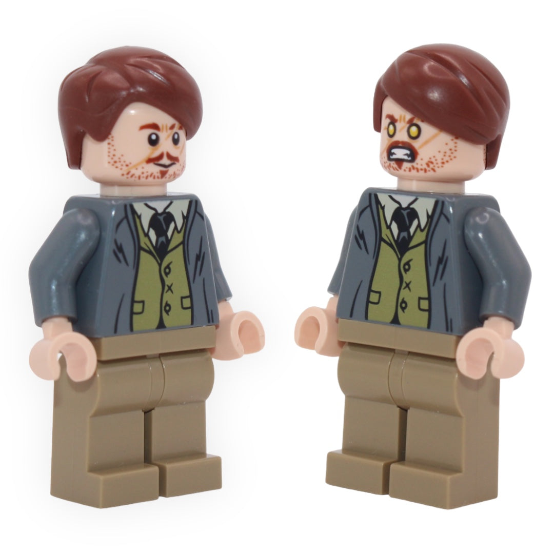 Professor Remus Lupin (dark bluish gray jacket, olive green vest)