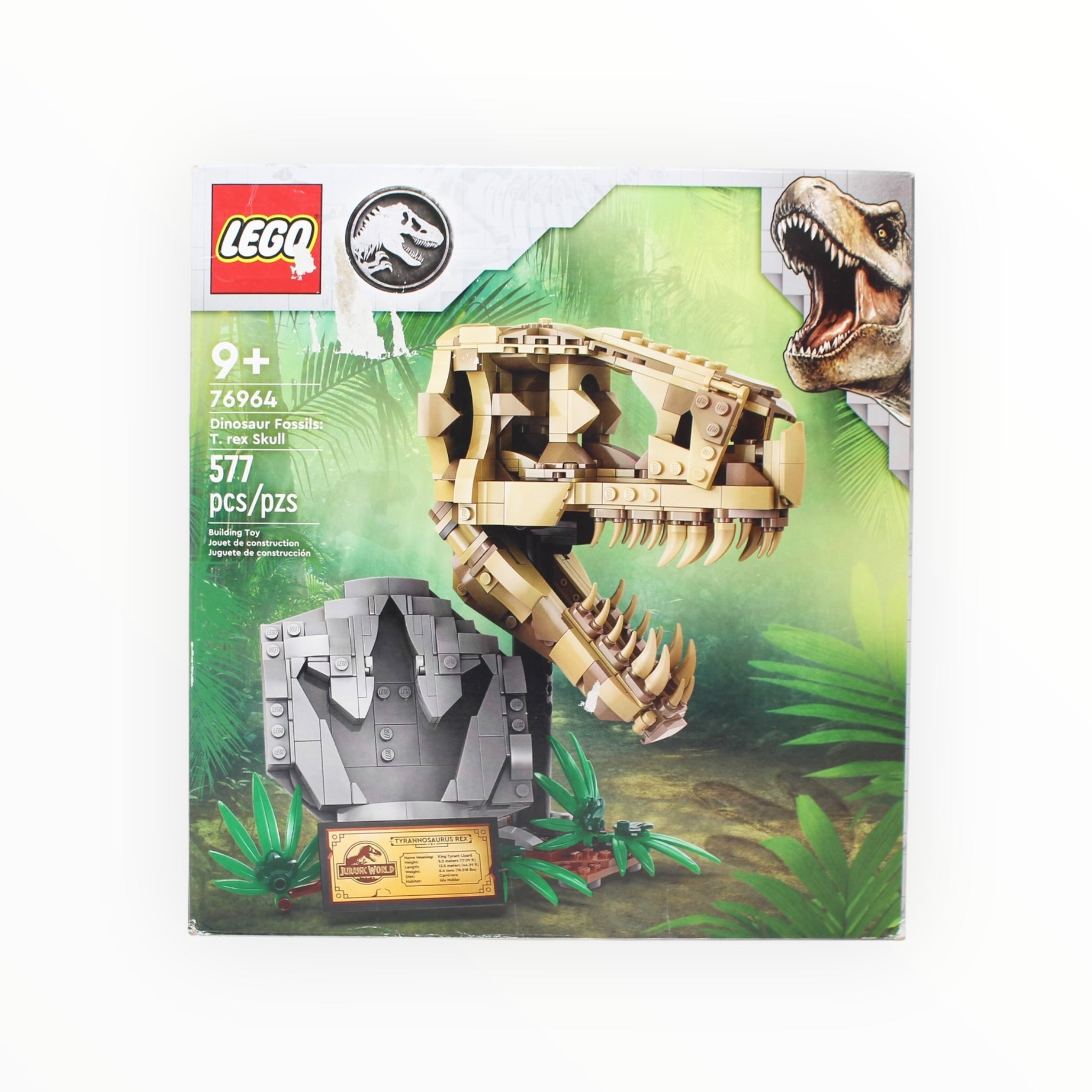 Certified Used Set 76964 Jurassic World Dinosaur Fossils: T. rex Skull (slight box damage)