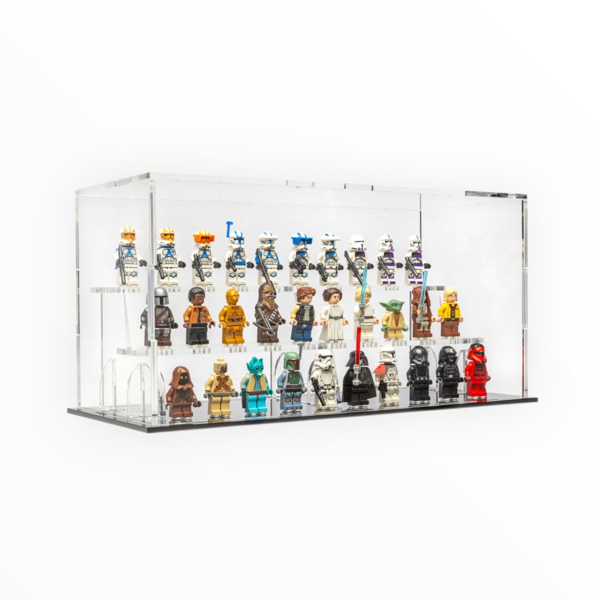 Brickshell Podium Display Case - 30 Minifigures