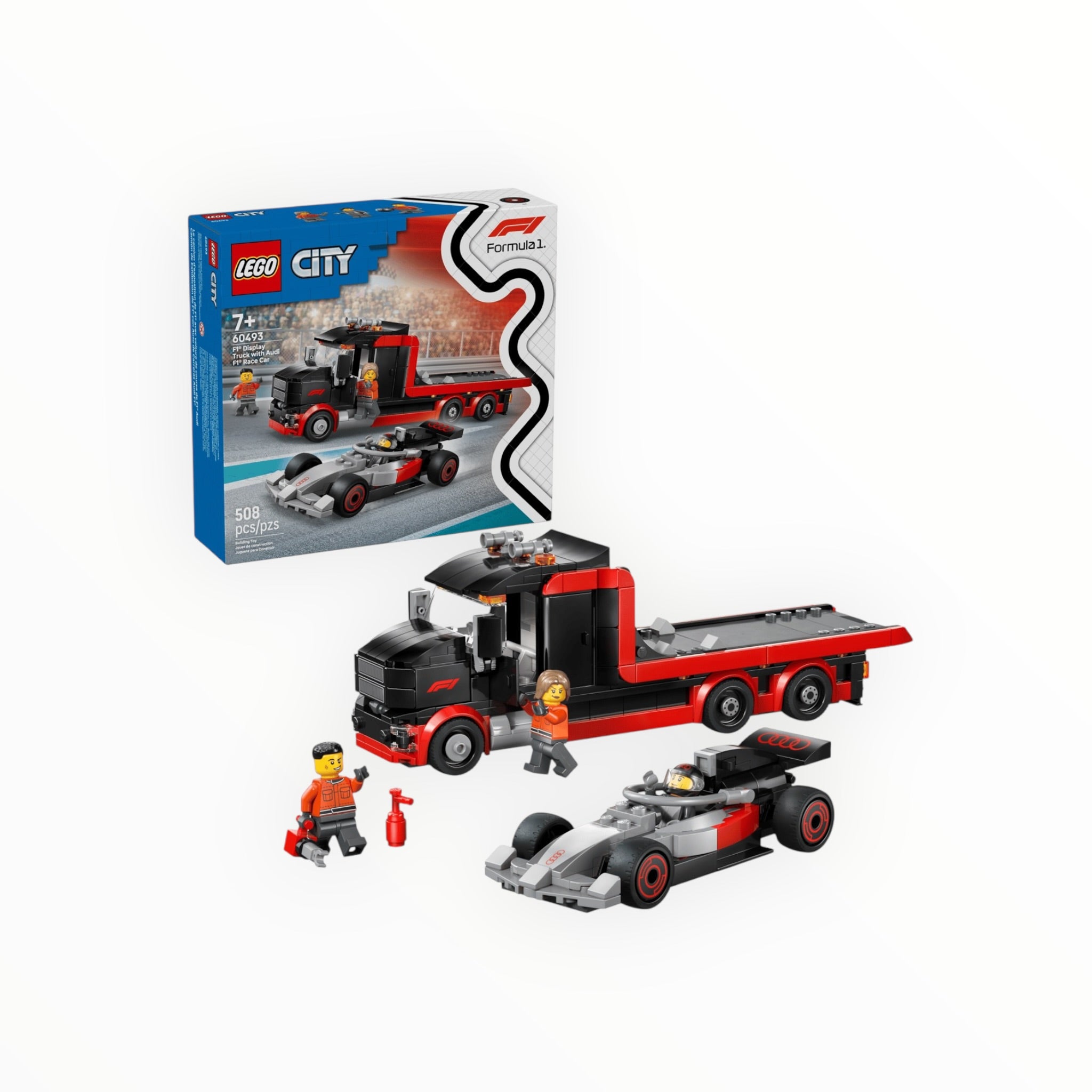 60493 City F1 Display Truck with Audi F1 Race Car