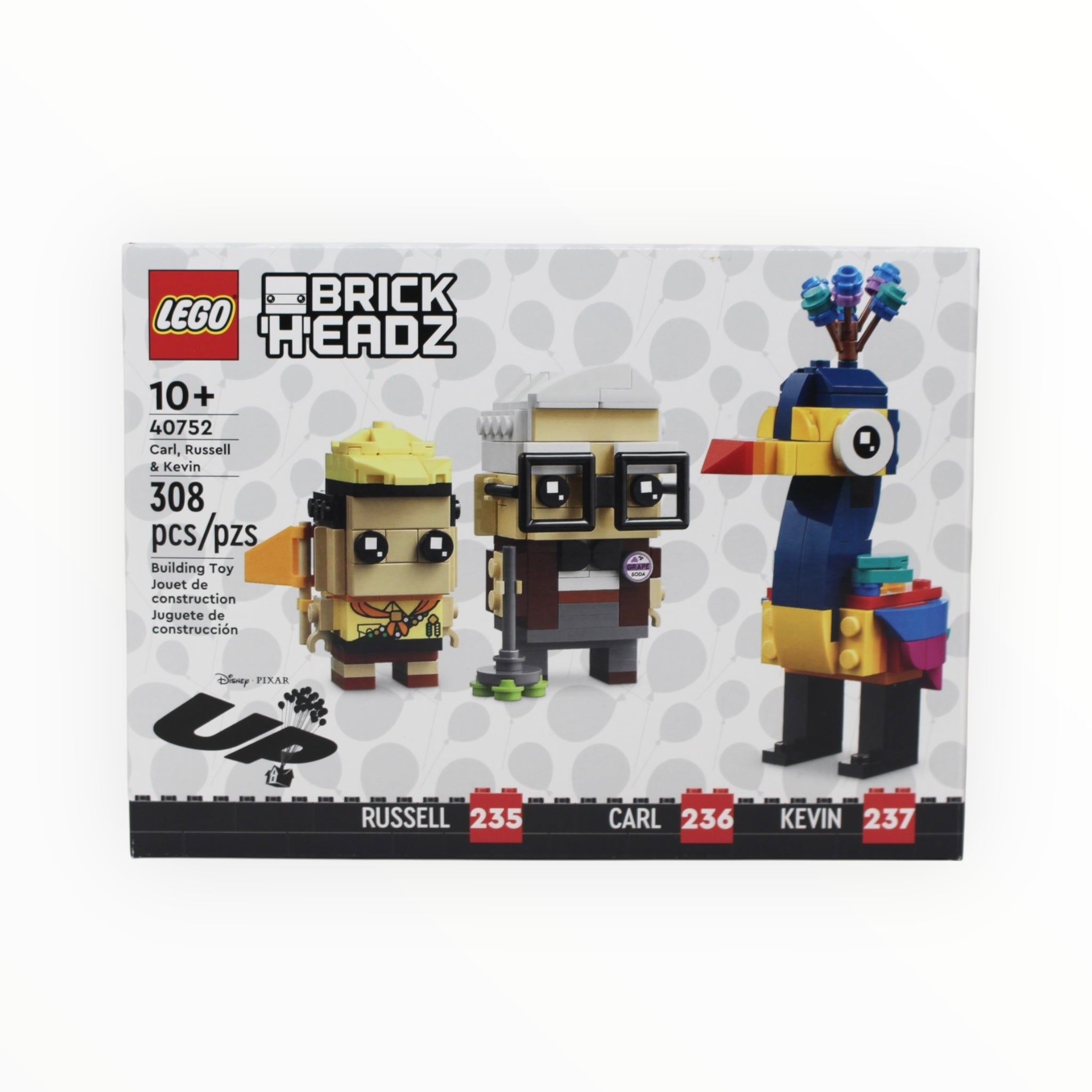 Certified Used Set 40752 Disney BrickHeadz Carl, Russell, & Kevin (some bags sealed)