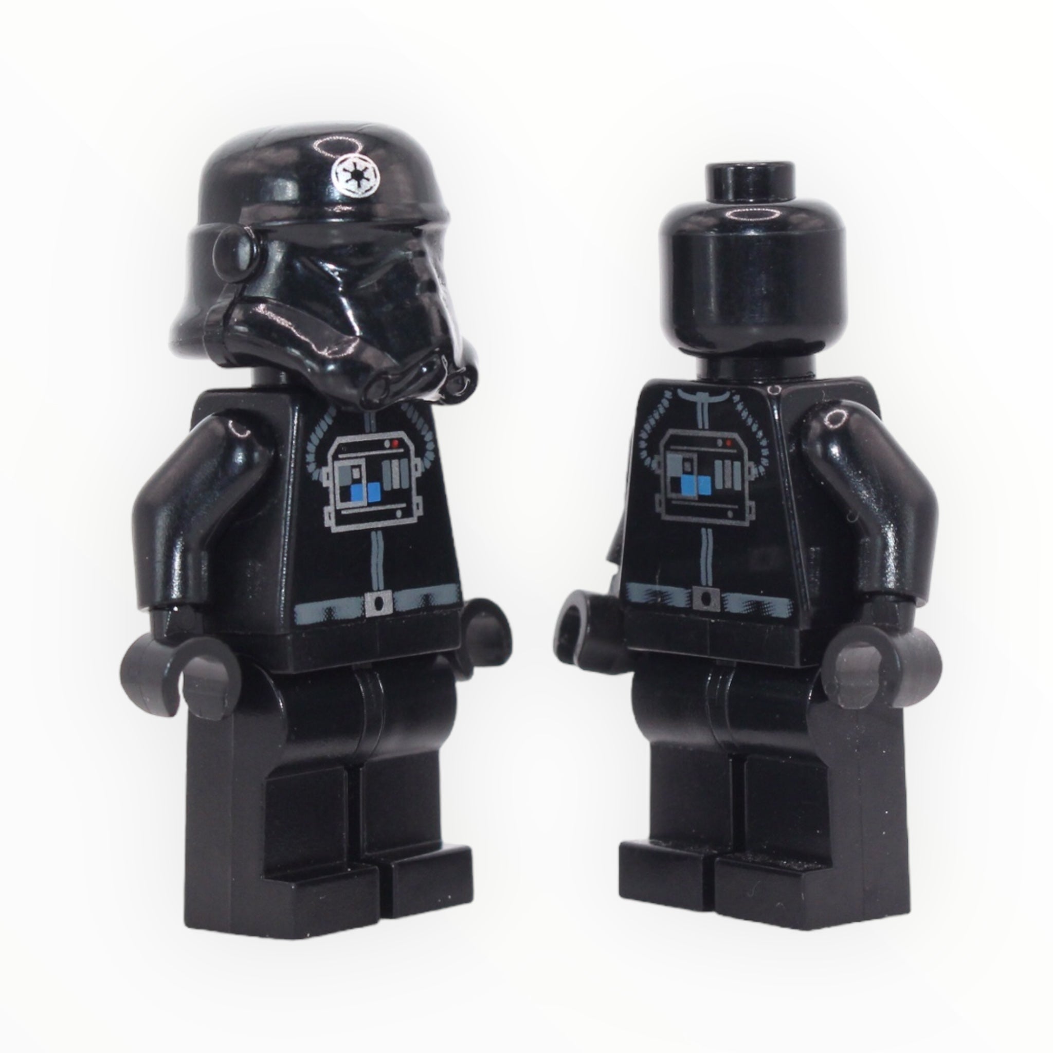 Imperial TIE Fighter Pilot all black helmet with insignias black hea