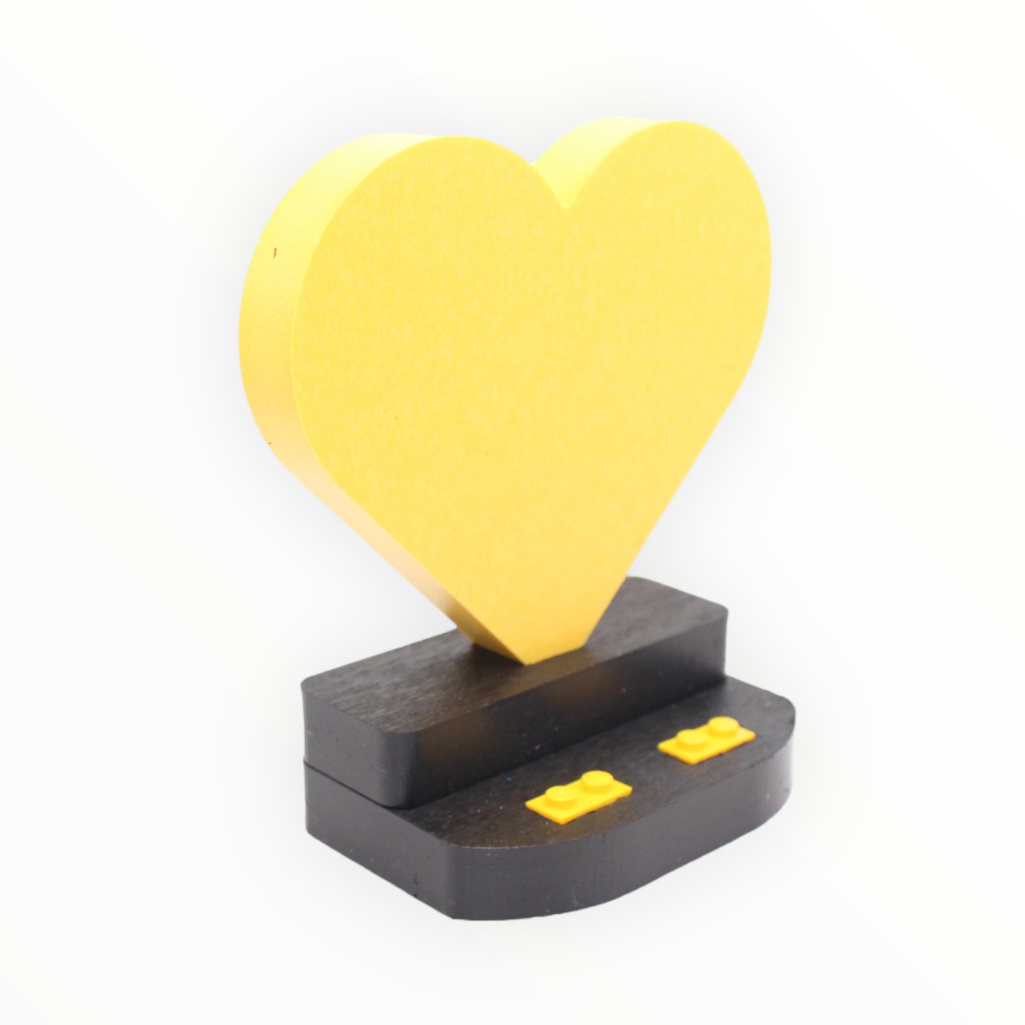 Heart-Shaped Minifigure Display Stand - Yellow