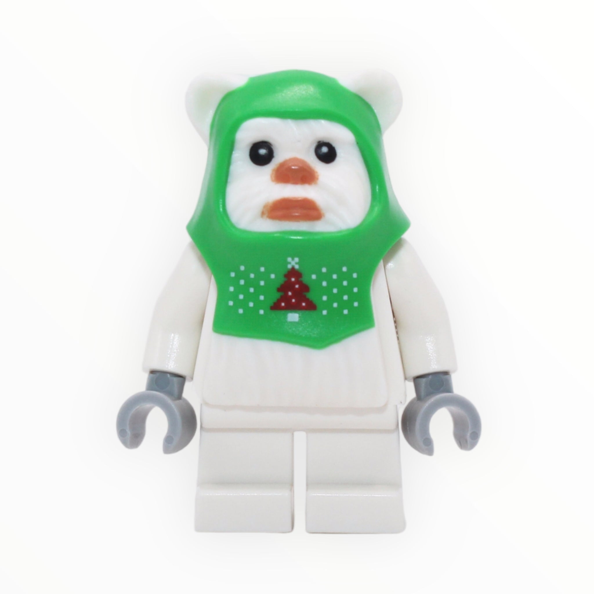 Holiday Ewok (white fur, green hood, 2023)