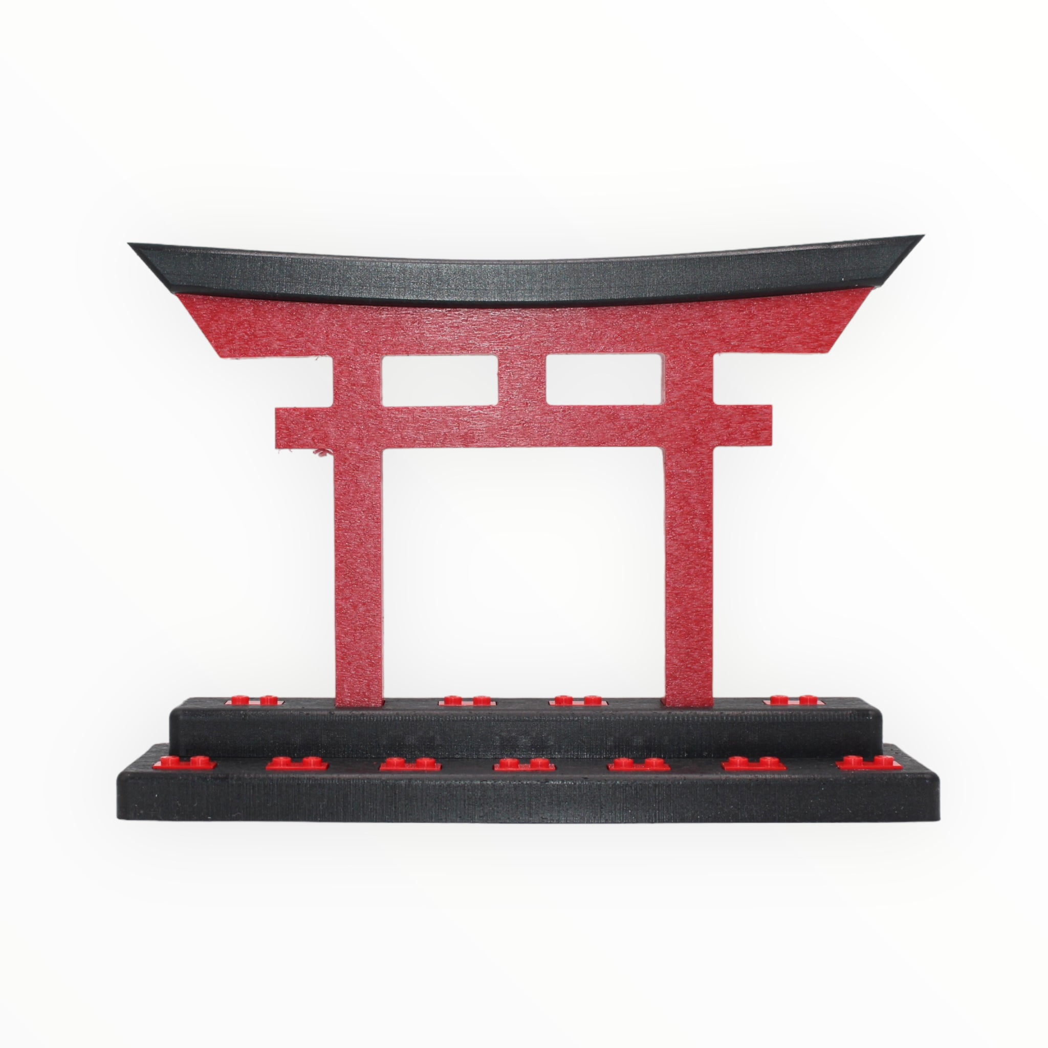 Temple Gate Minifigure Display Stand (black and red)