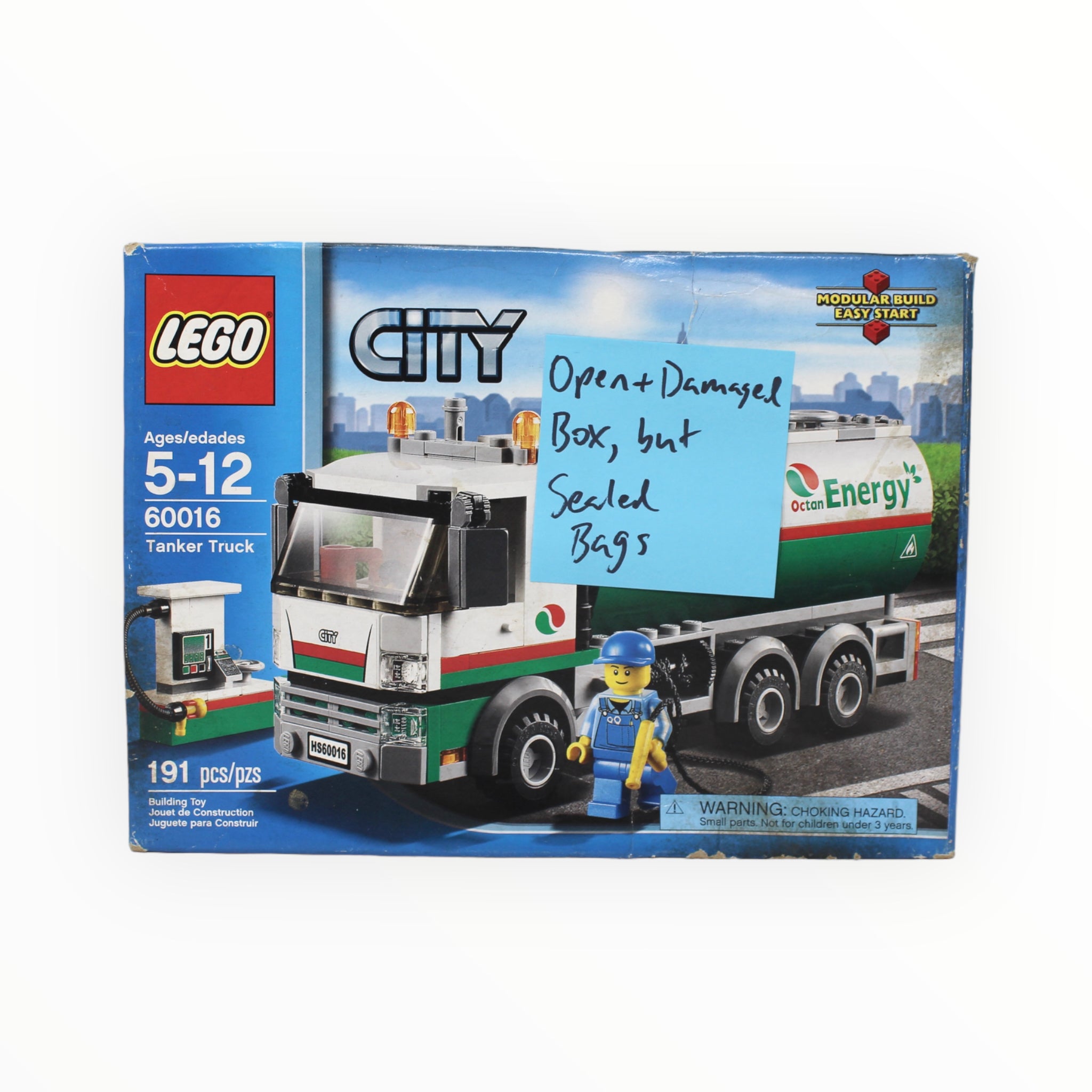 Certified Used Set 60016 City Tanker Truck (open + damaged box, sealed bags)