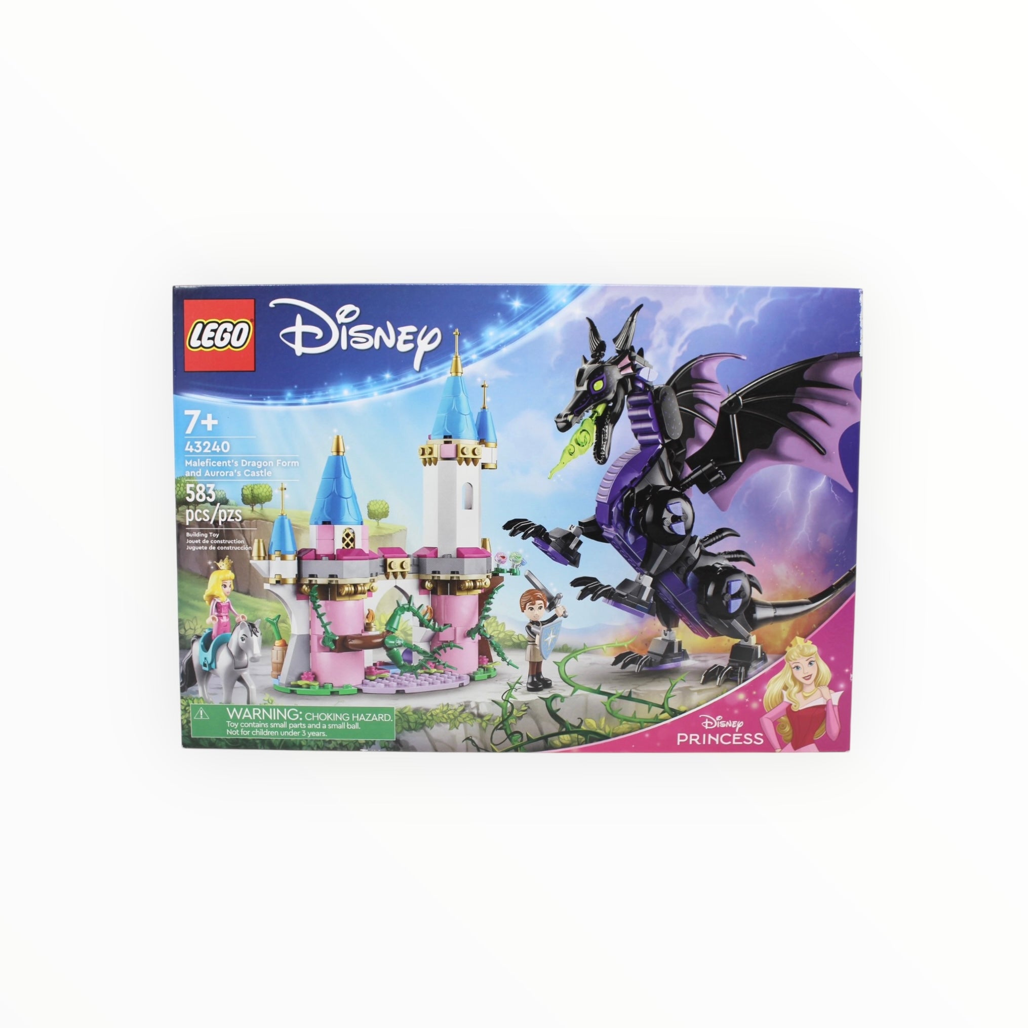 Retired Set 43240 Disney Maleficent’s Dragon Form and Aurora’s Castle
