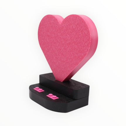 Heart-Shaped Minifigure Display Stand - Dark Pink
