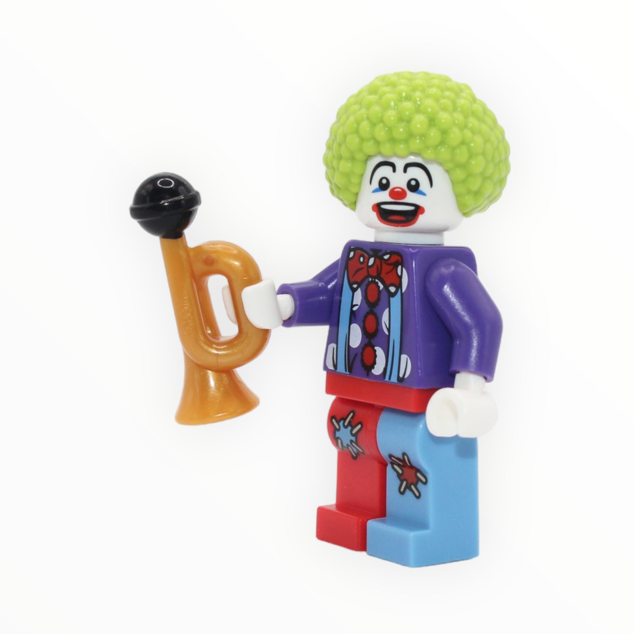 Birthday Clown (lime green afro, with horn)