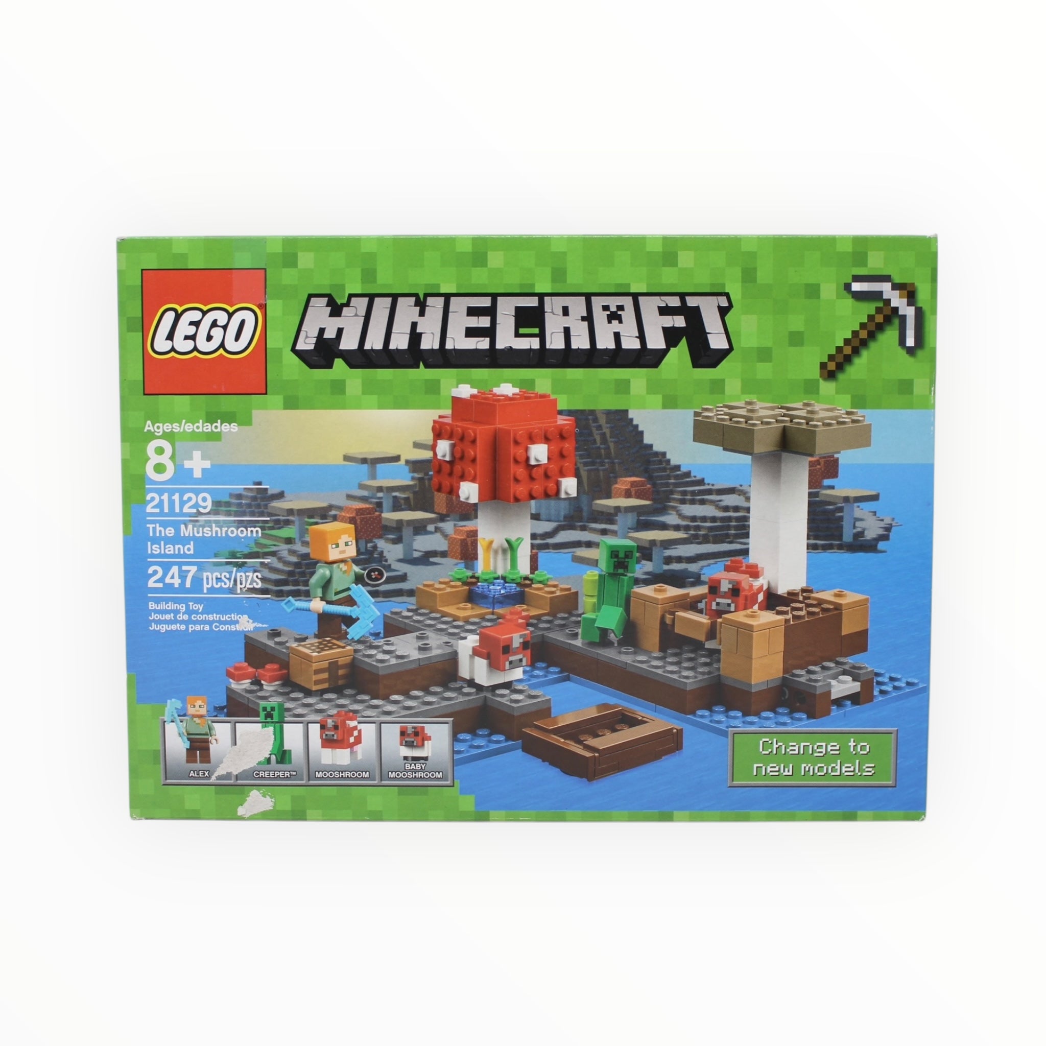 Retired Set 21129 Minecraft The Mushroom Island (damaged box)