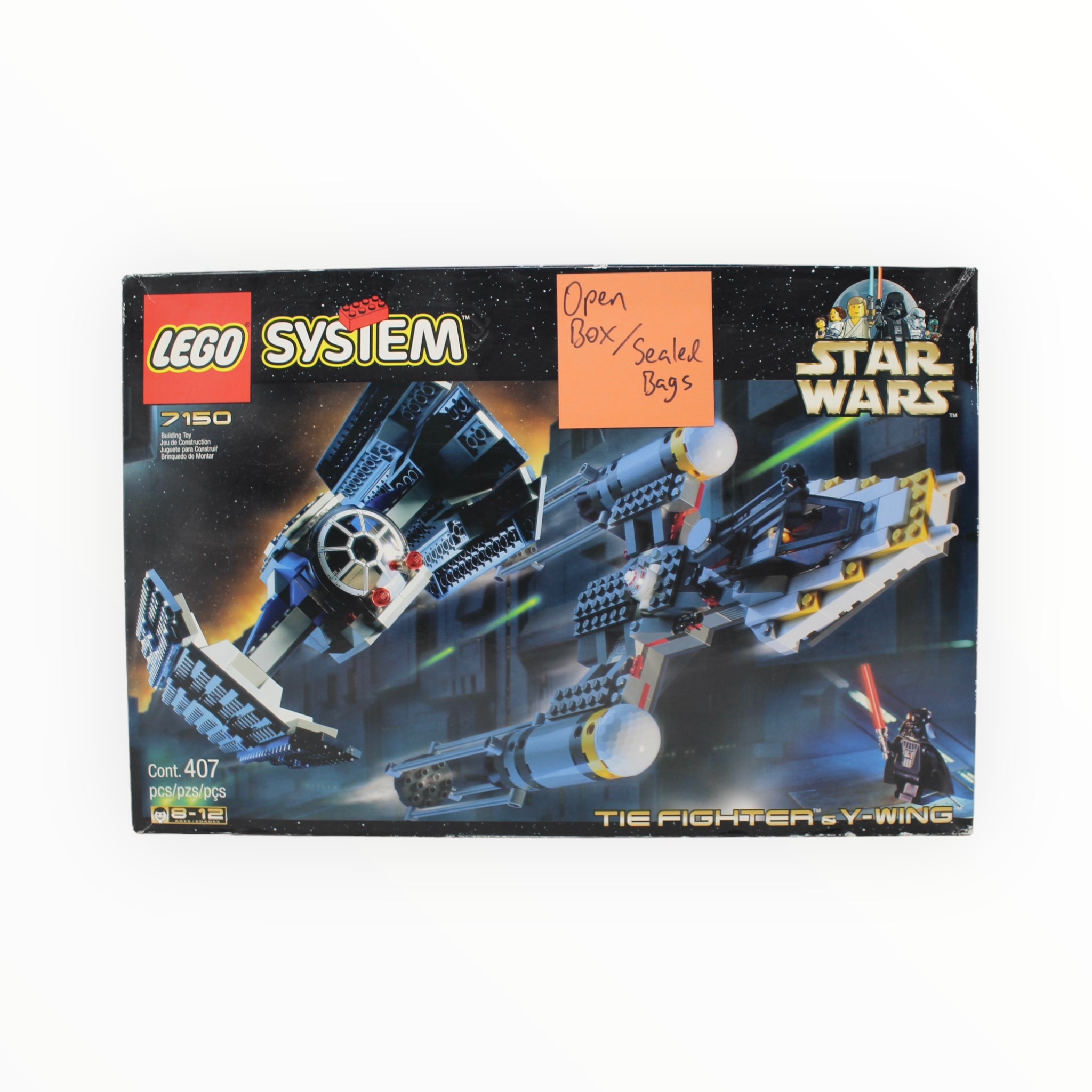 Certified Used Set 7150 Star Wars Tie Fighter & Y-Wing (open box, sealed bags)