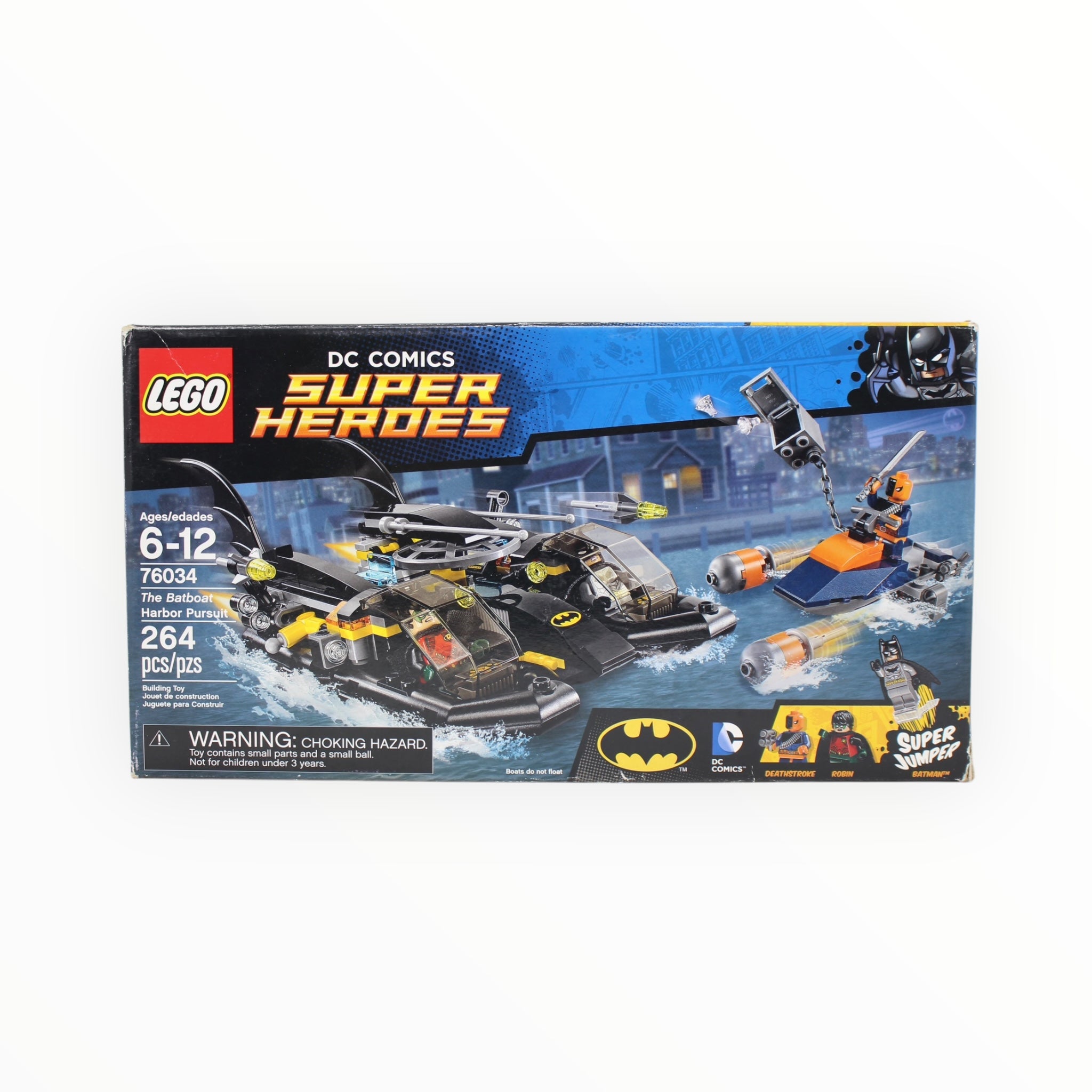Certified Used Set 76034 DC Super Heroes The Batboat Harbor Pursuit
