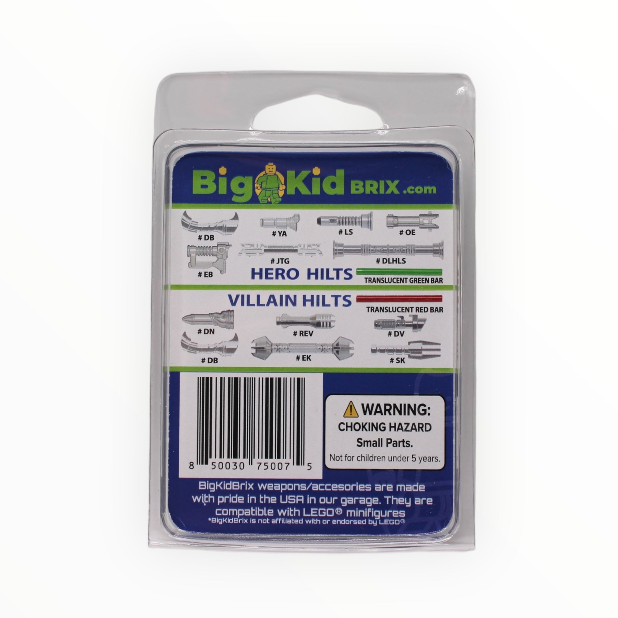 BigKidBrix Lightsabers Hero vs. Villain Hilts - Black