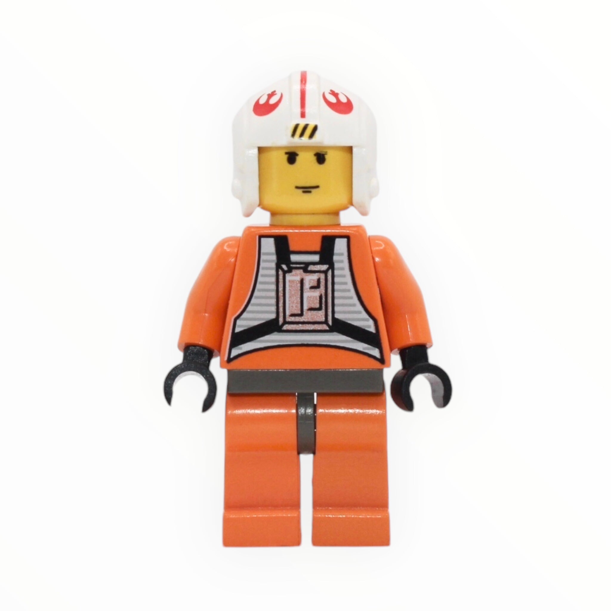 Luke Skywalker (Pilot, yellow skin, simple torso, dark gray hips, 1999)