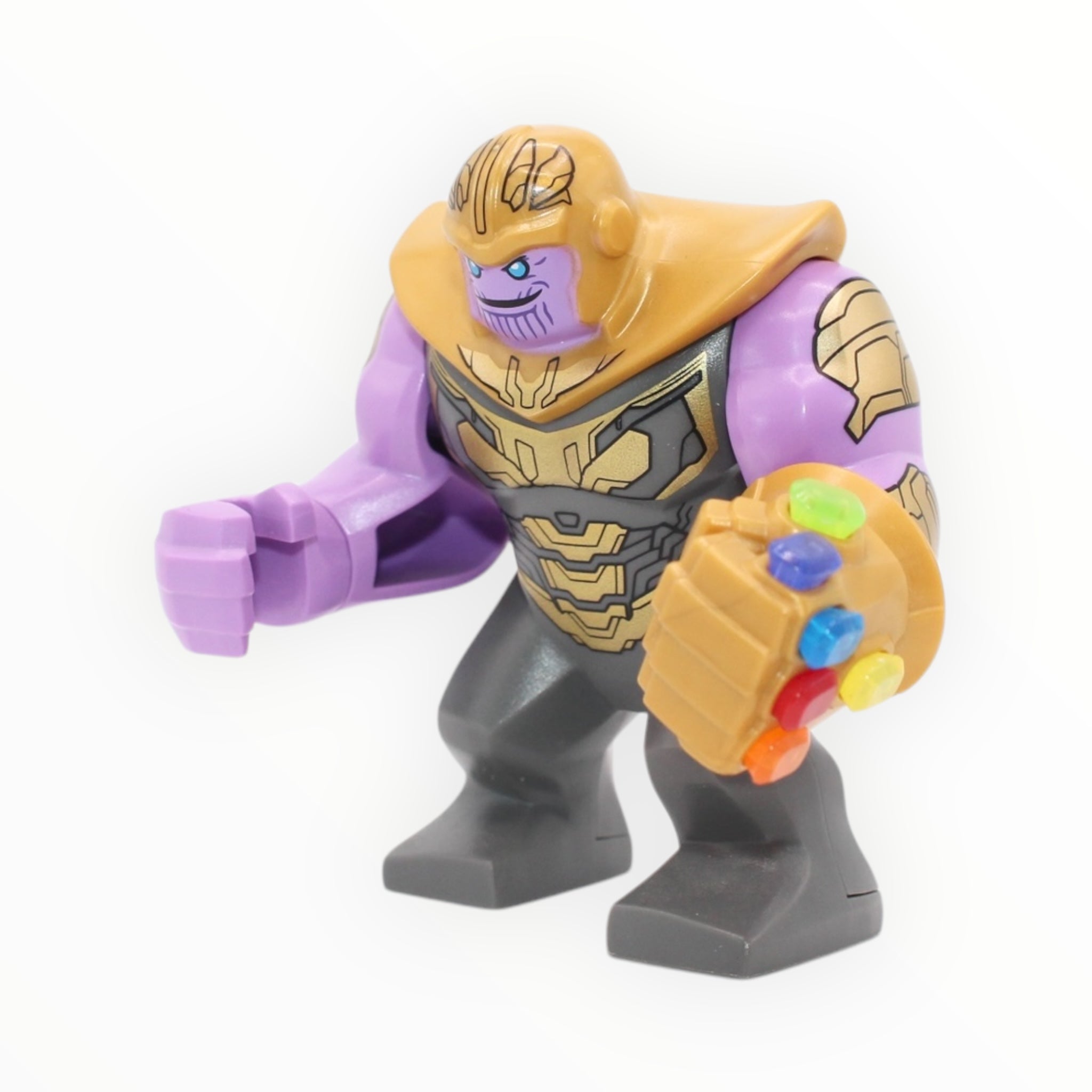 Thanos (dark bluish gray outfit, printed arms, Infinity Gauntlet)