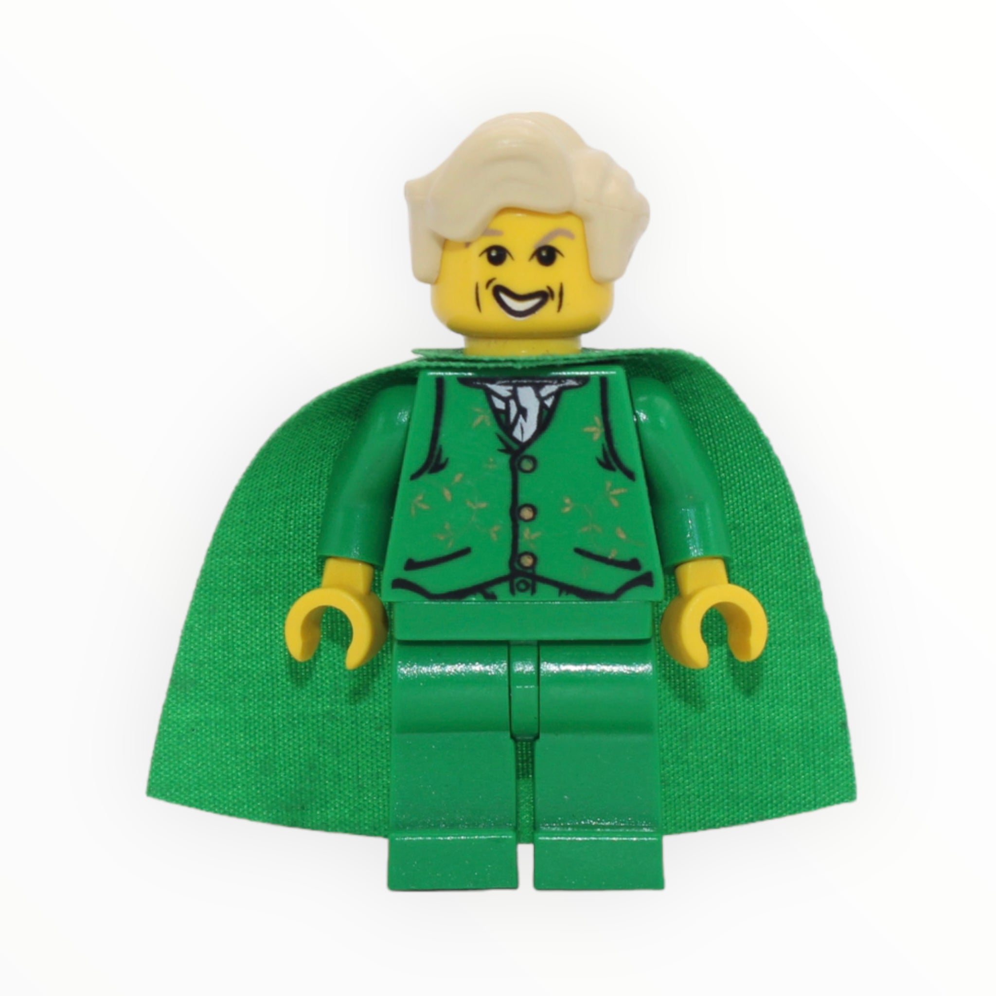 Professor Gilderoy Lockhart (green suit and cape, yellow skin)