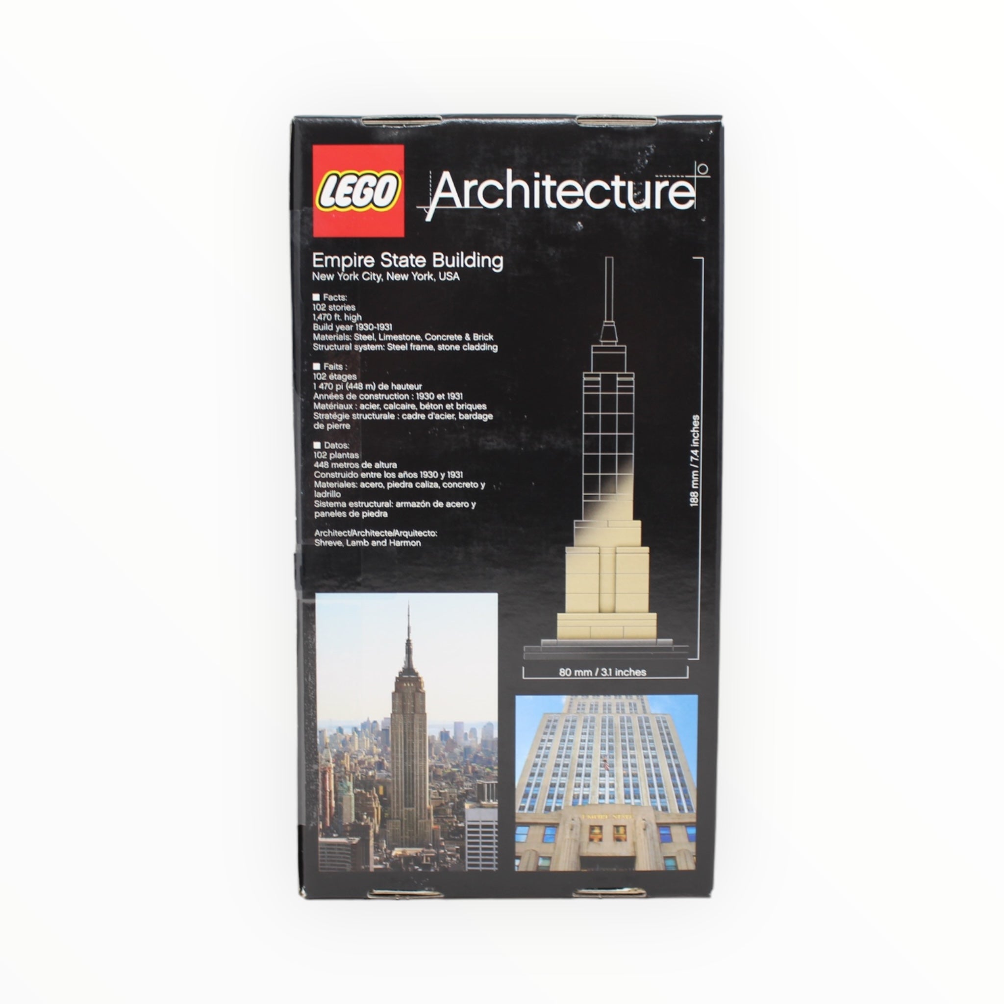 Certified Used Set 21002 Architecture Empire State Building