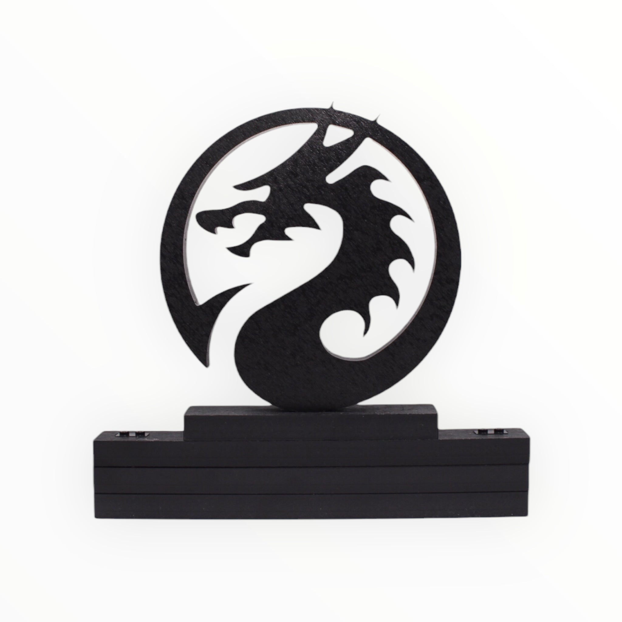 Dungeons & Dragons-themed Display Stand (black symbol, black studs)