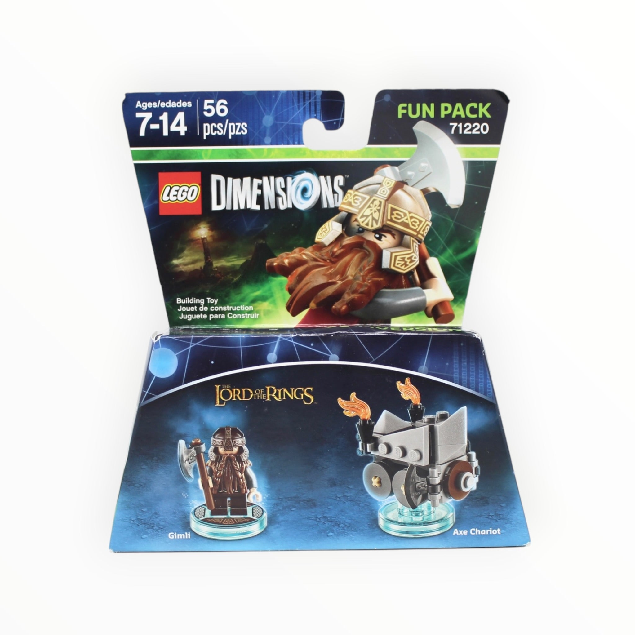 Retired Set 71220 Dimensions Fun Pack - The Lord of the Rings Gimli and Axe Chariot (some box damage)