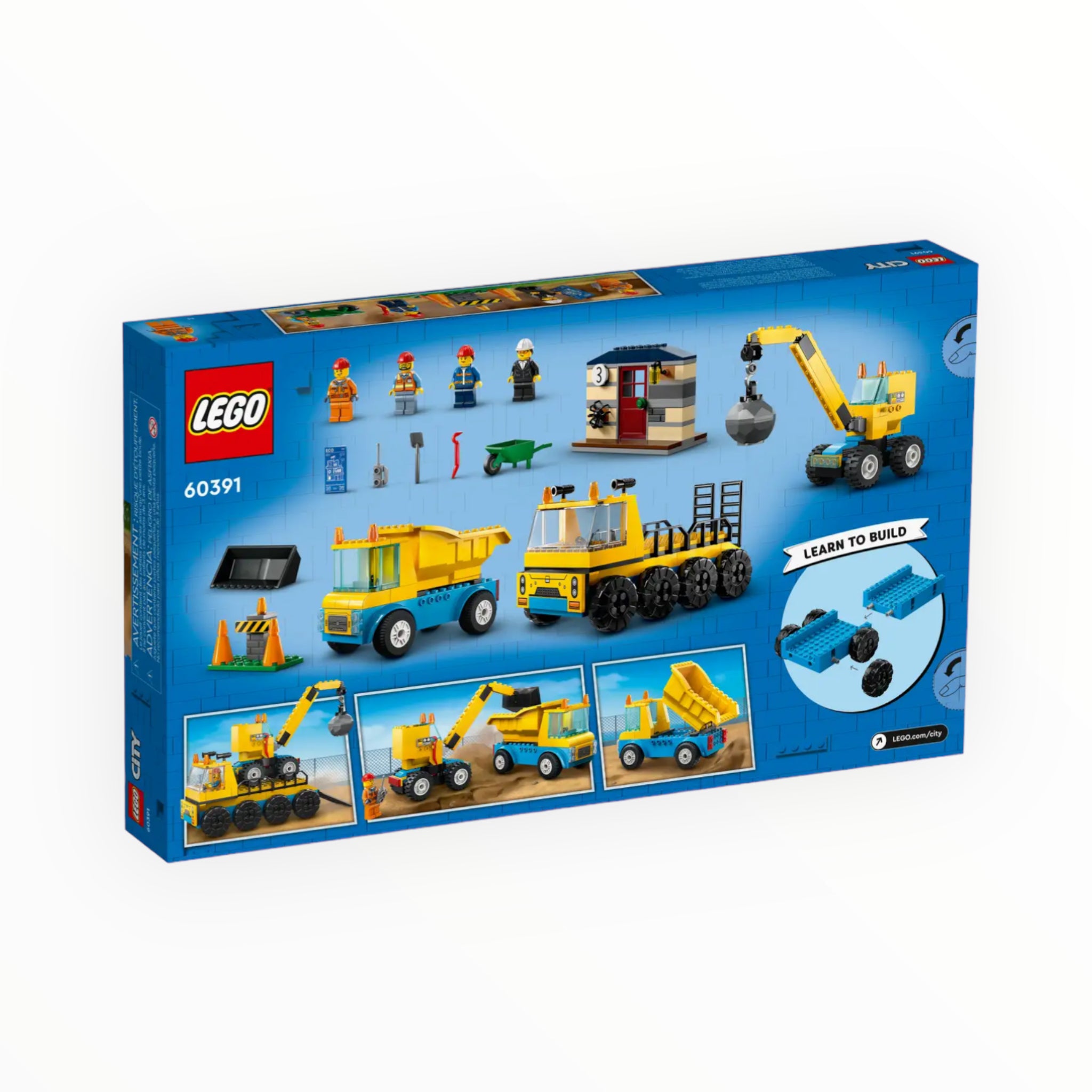 60391 City Construction Trucks and Wrecking Ball Crane
