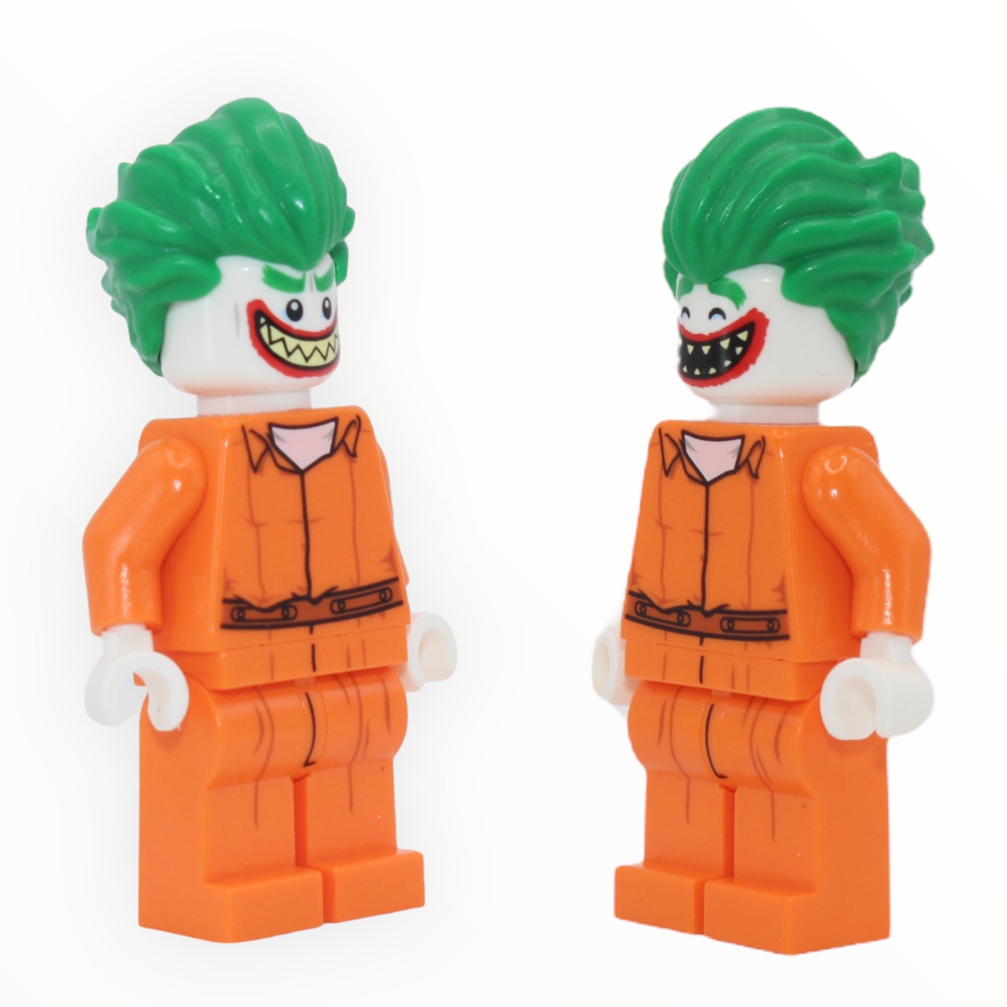 The Joker (The LEGO Batman Movie, Arkham jumpsuit, pointed teeth grin / closed eyes)