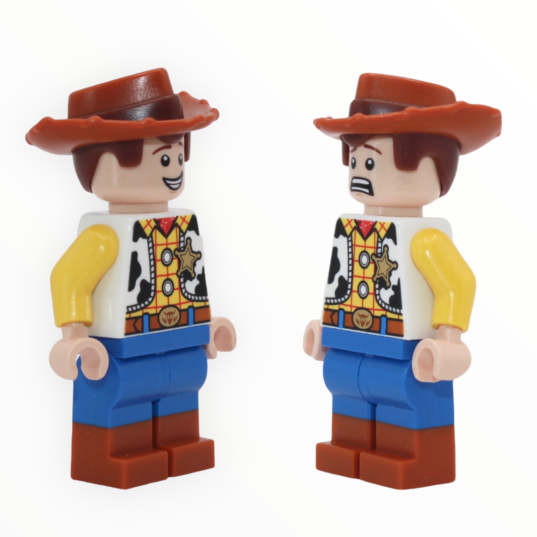 Woody (Toy Story 4, smile with teeth / scared)