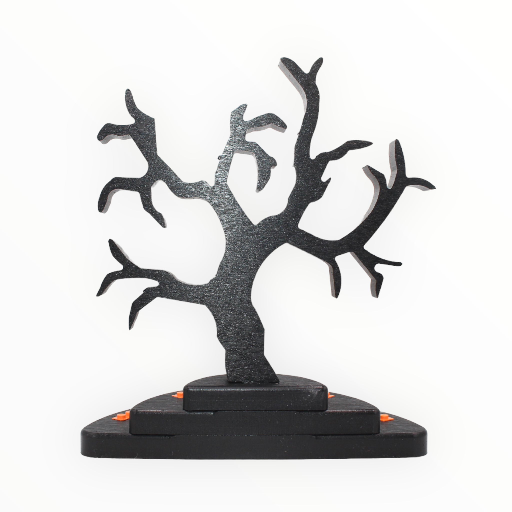 Spooky Tree Minifigure Display Stand (black and orange)