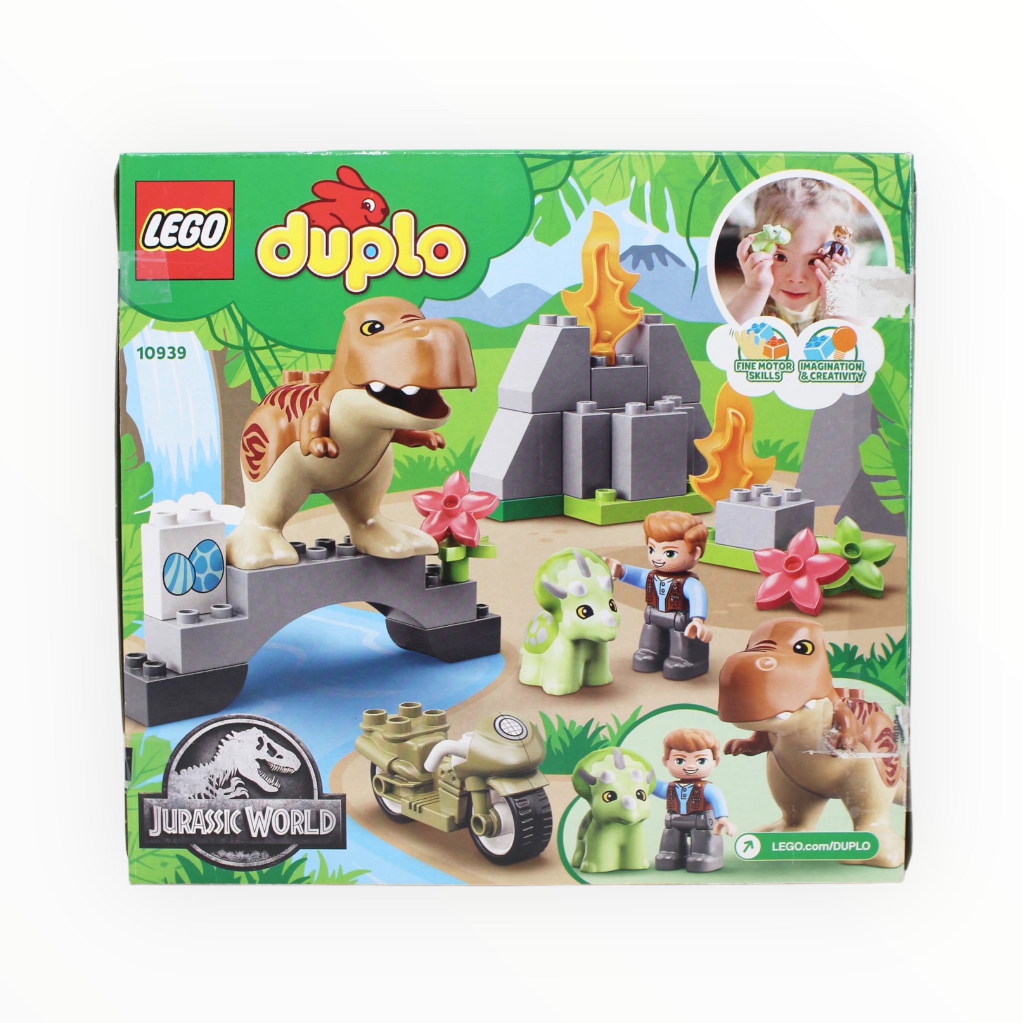 Certified Used Set 10939 Jurassic World DUPLO T. rex and Triceratops Dinosaur Breakout