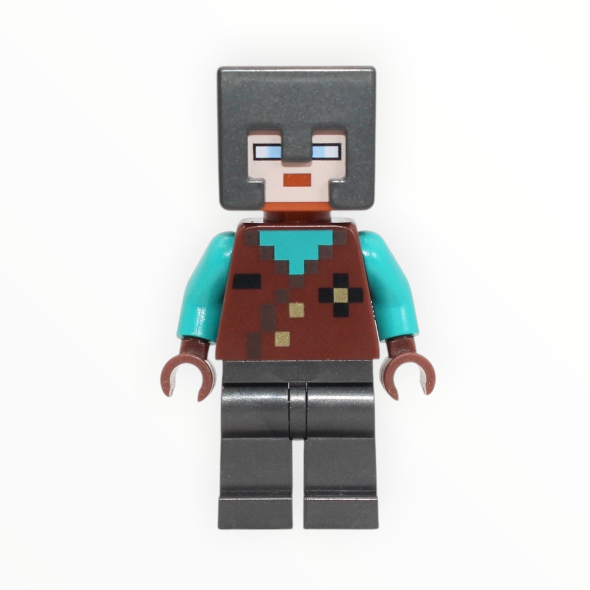 Minecraft Miner (reddish brown vest, pearl dark gray helmet)