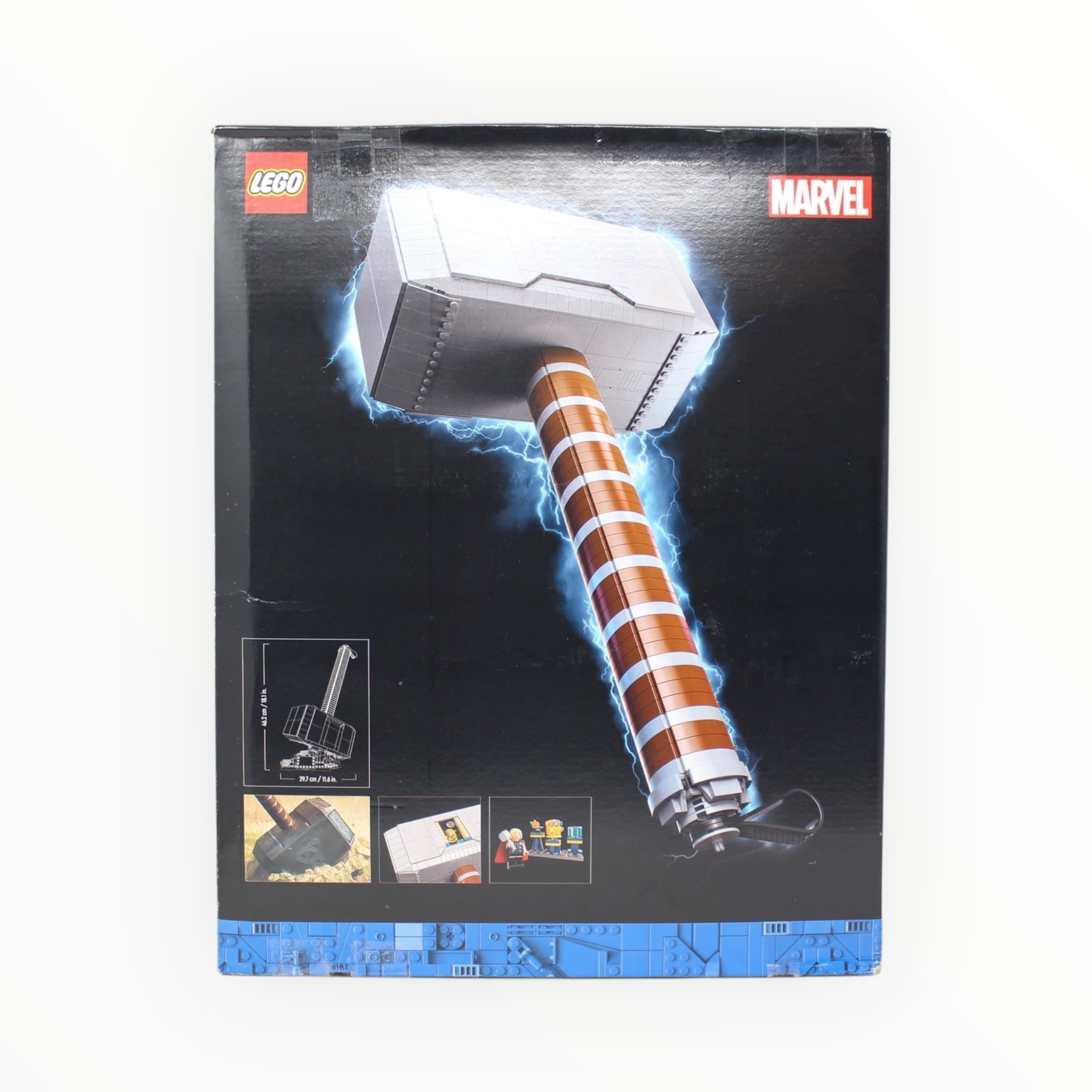 Certified Used Set 76209 Infinity Saga Thor’s Hammer (open box, sealed bags, damaged box)