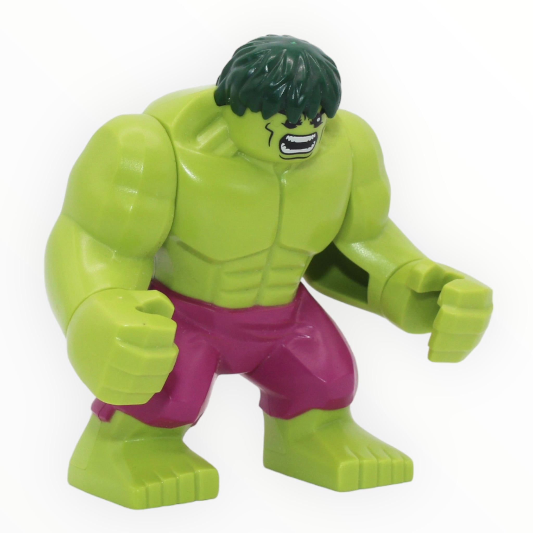 The Hulk (lime green skin, magenta pants, dark green hair)
