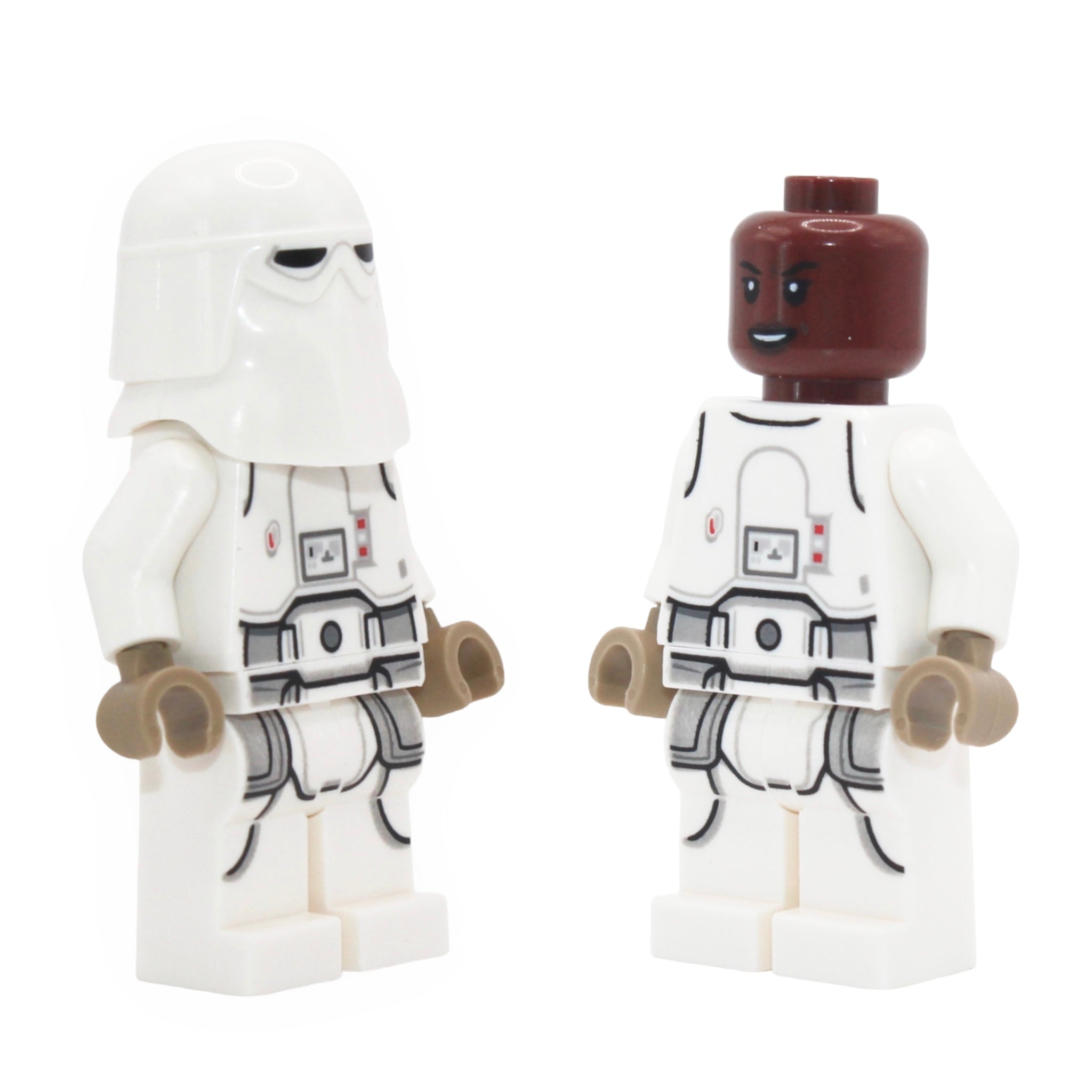 Snowtrooper (2021, printed legs, dark tan hands, female reddish brown head)