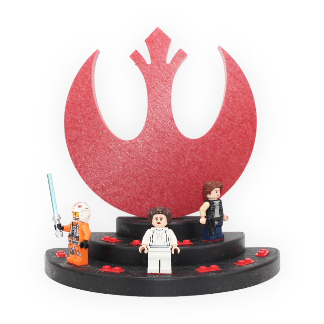 Star Wars Rebel-themed Display Stand (red symbol with red studs)