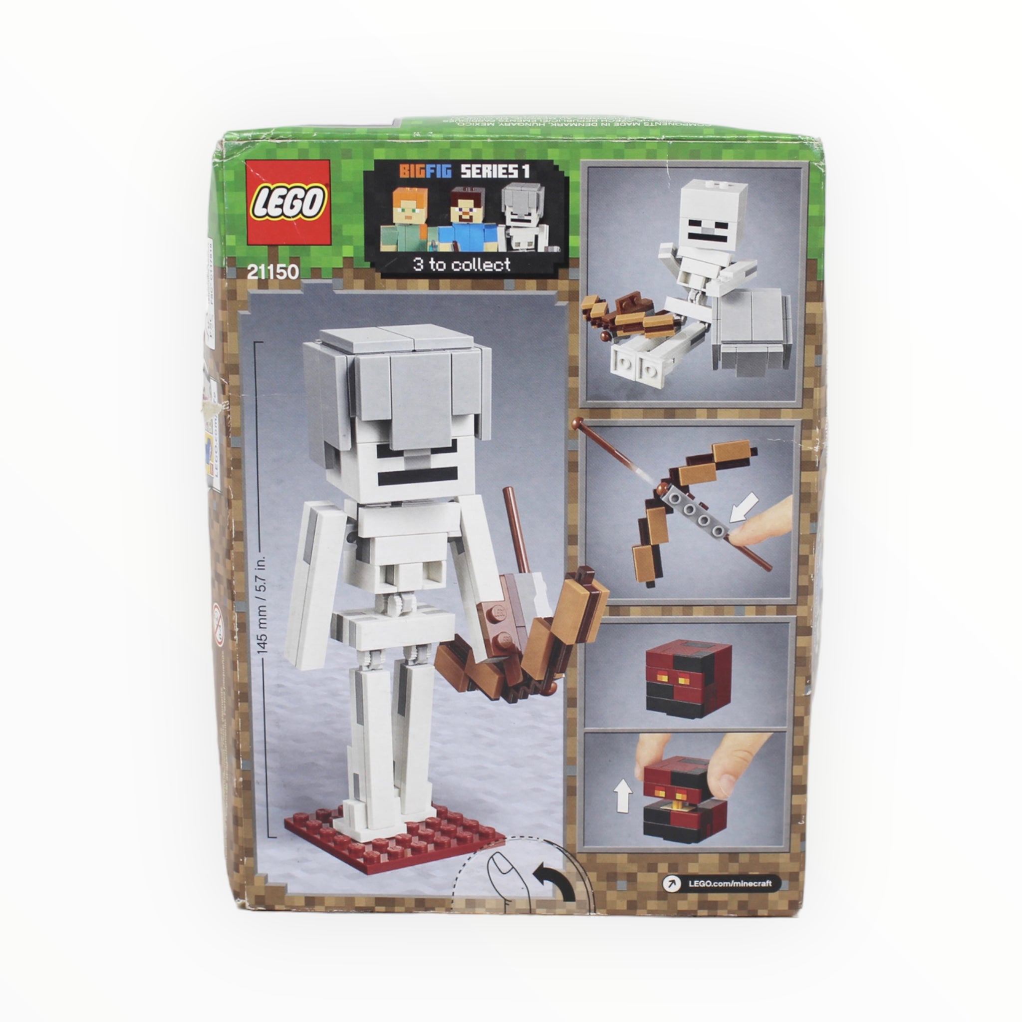 Retired Set 21150 Minecraft Skeleton BigFig with Magma Cube (damaged box)