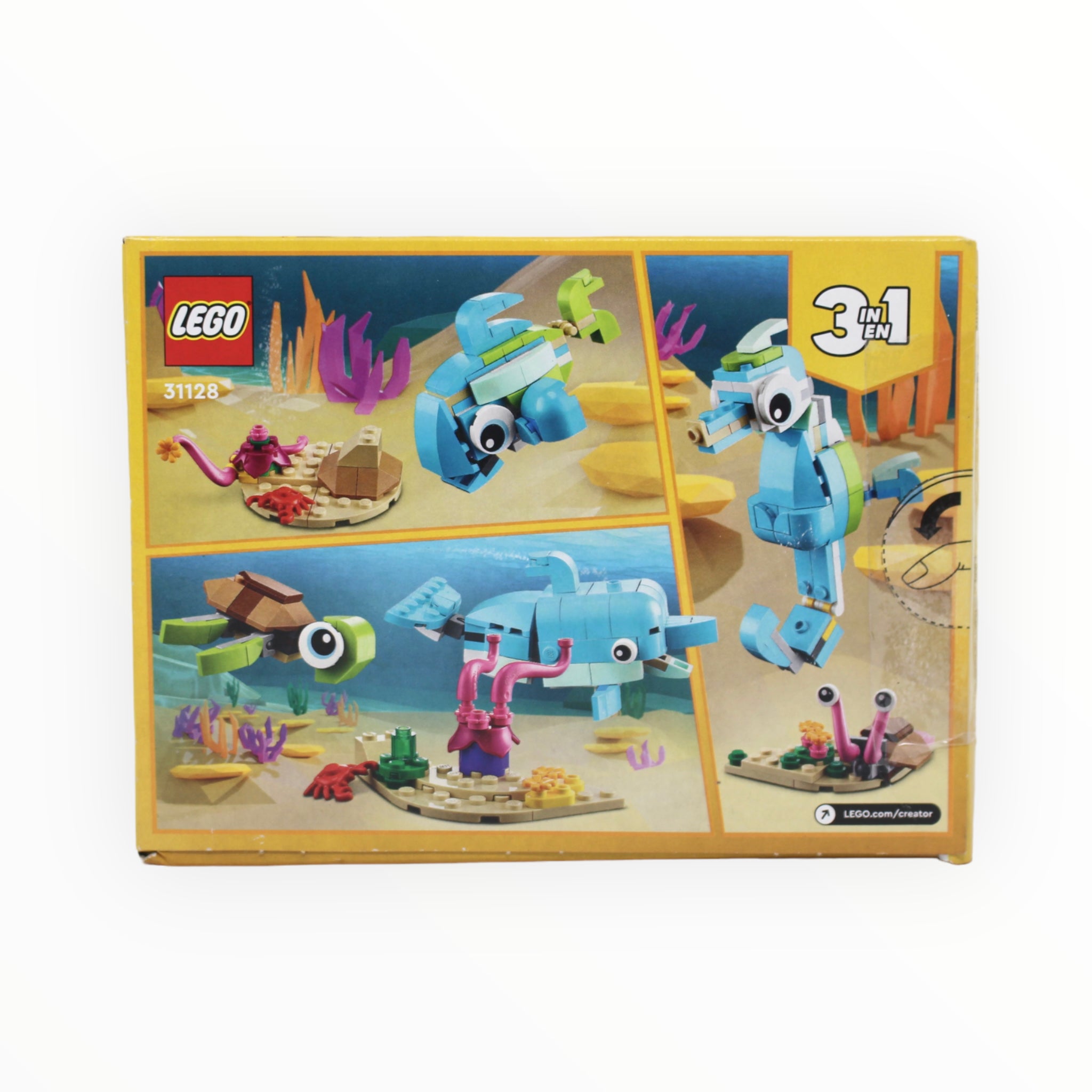 Certified Used Set 31128 Creator Dolphin and Turtle (open box, sealed bags)