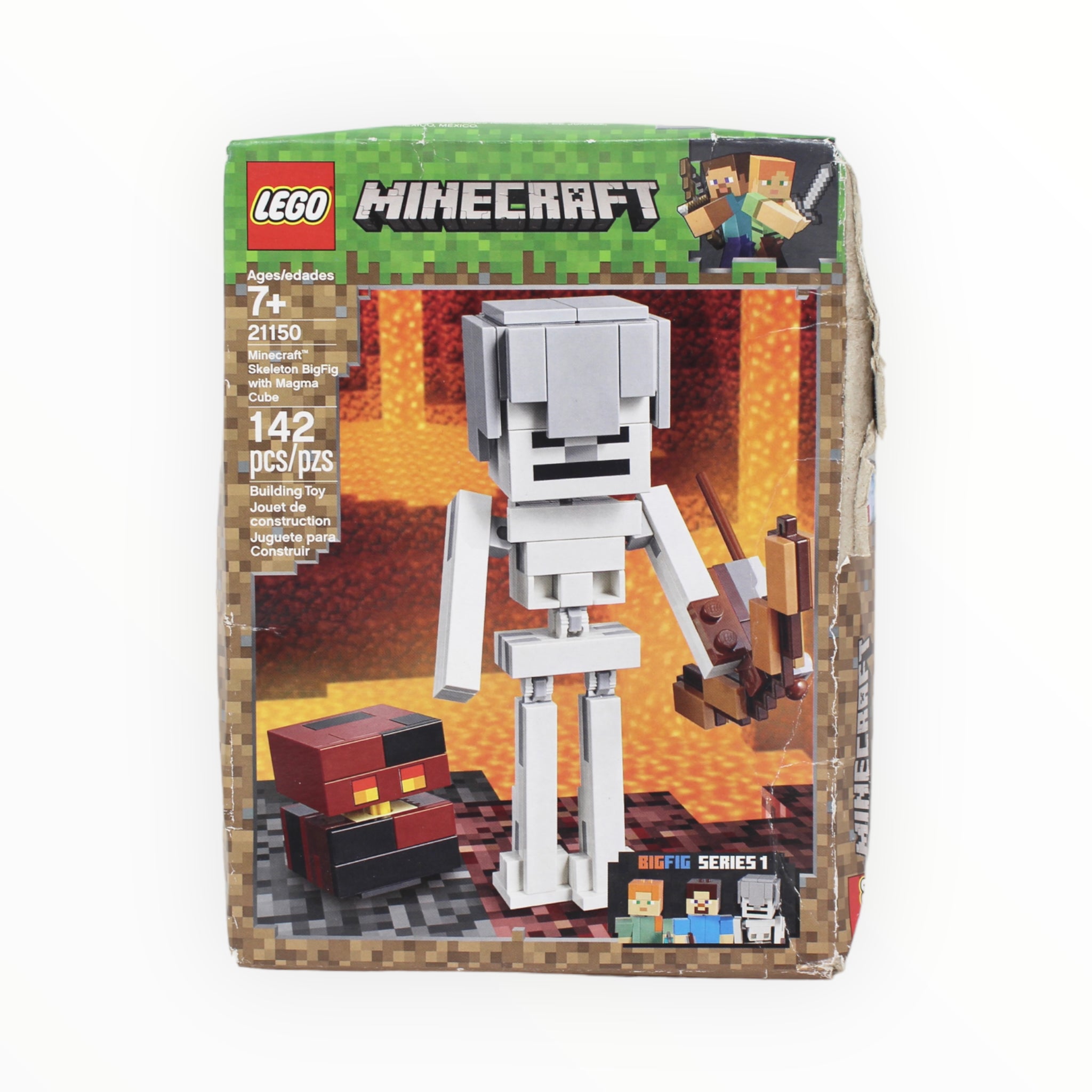 Retired Set 21150 Minecraft Skeleton BigFig with Magma Cube (damaged box)