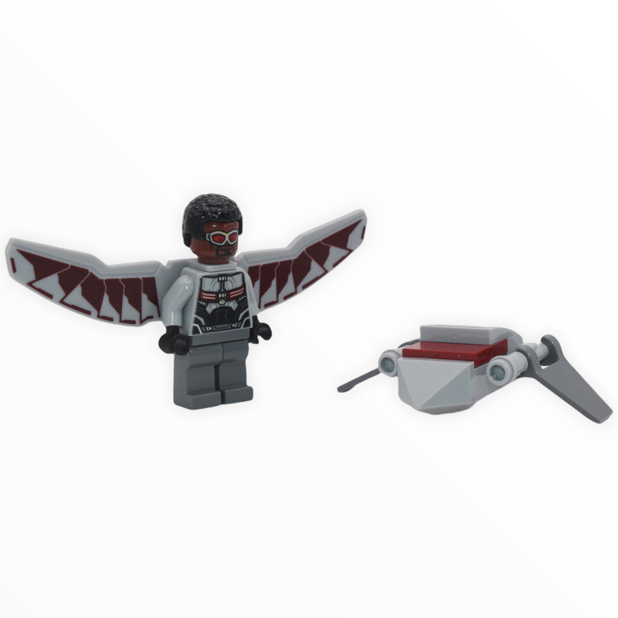 The Falcon (Civil War, light bluish gray outfit, wings, with Redwing, 2016)