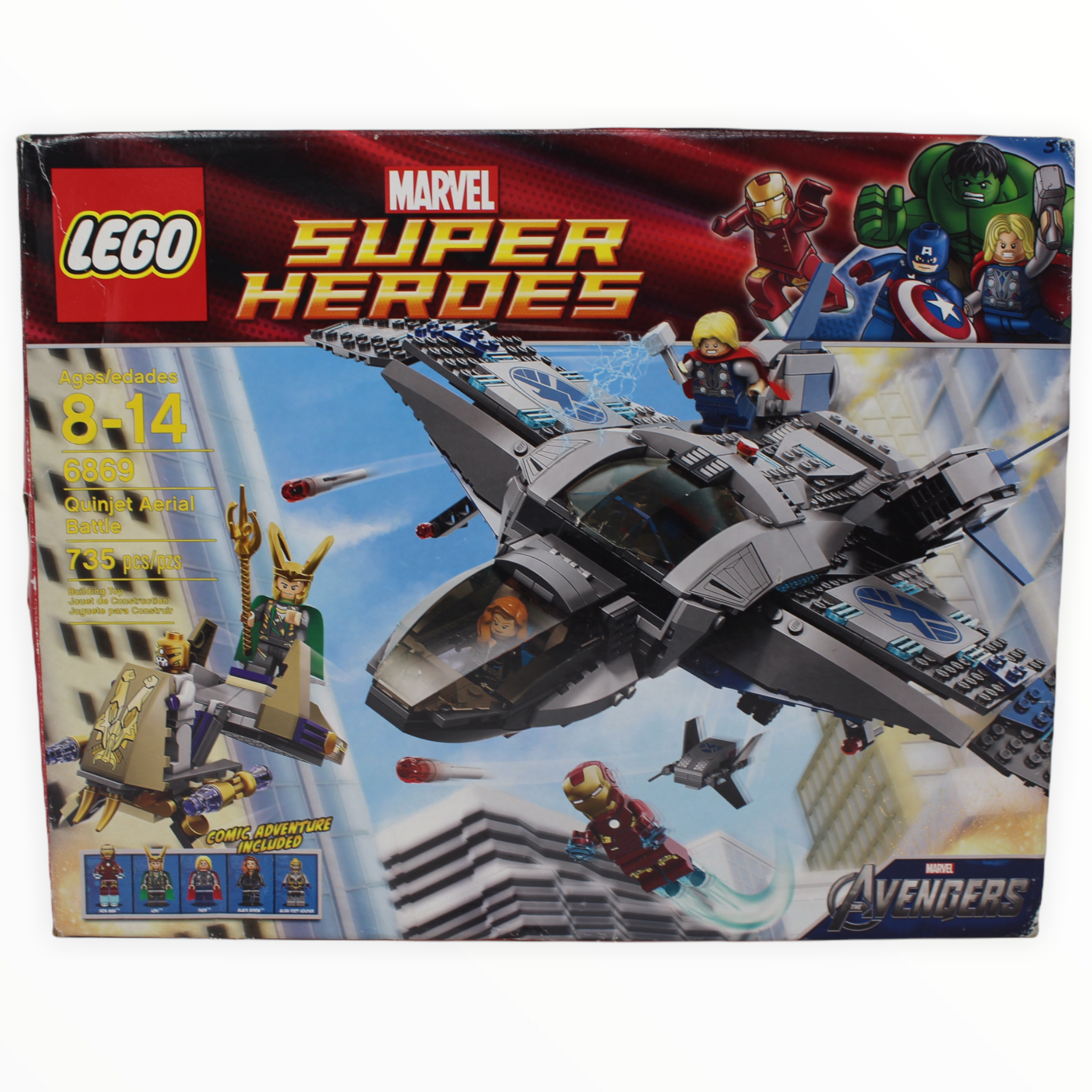 Certified Used Set 6869 Marvel Super Heroes Quinjet Aerial Battle