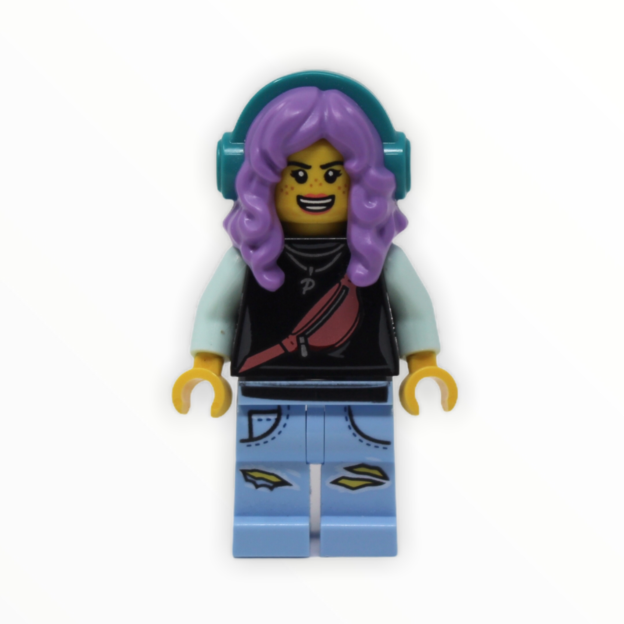 Parker L. Jackson (black top, headphones, open mouth smile/ scared)