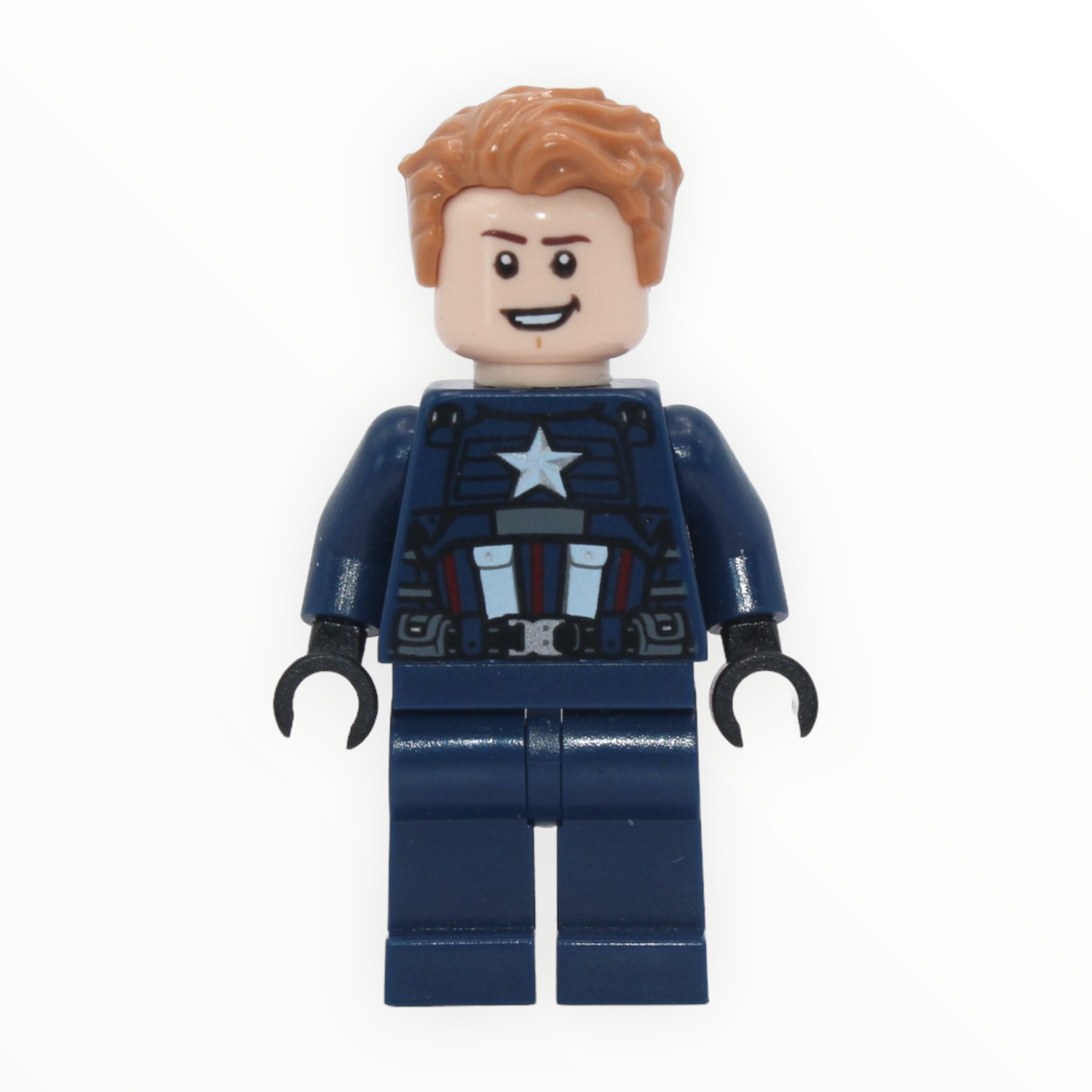 Captain America (dark blue suit, black hands, hair, 2020)