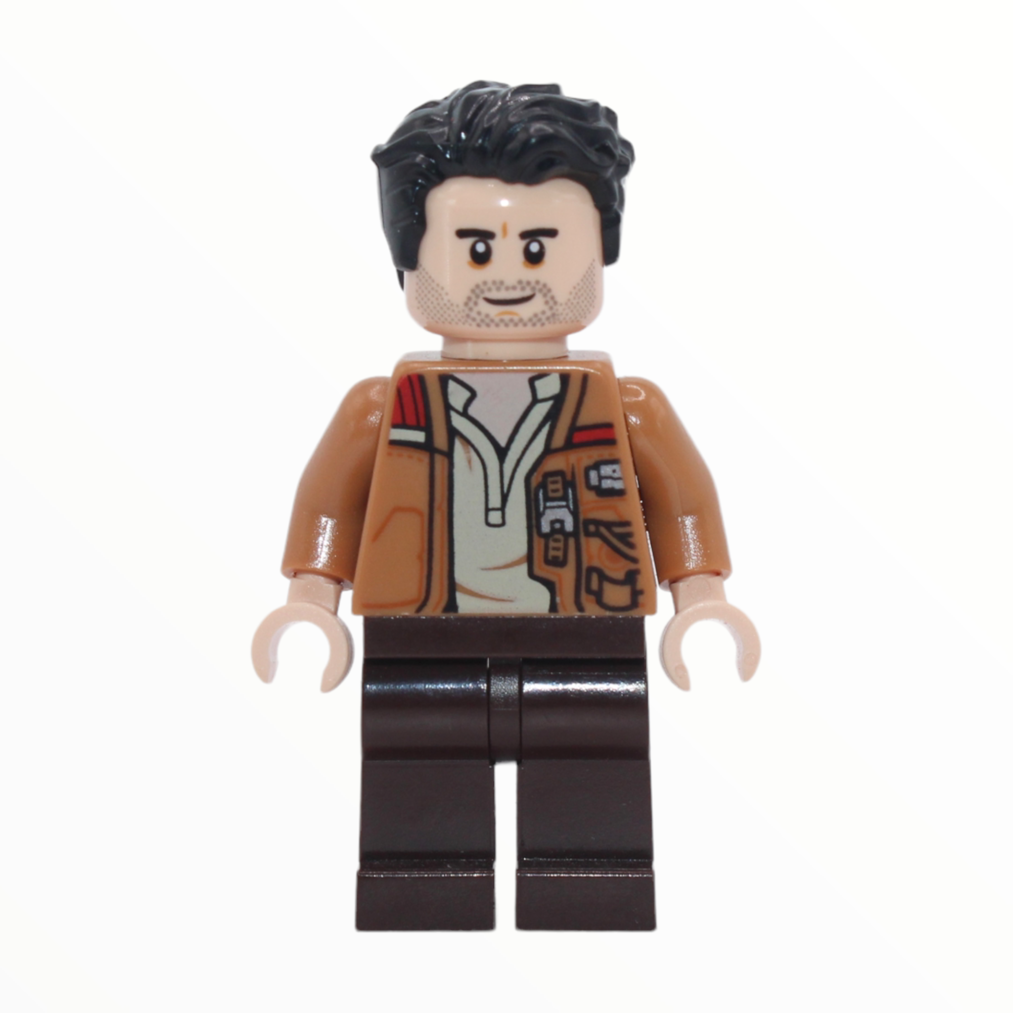 Poe Dameron (The Force Awakens, medium nougat jacket, dark brown legs)