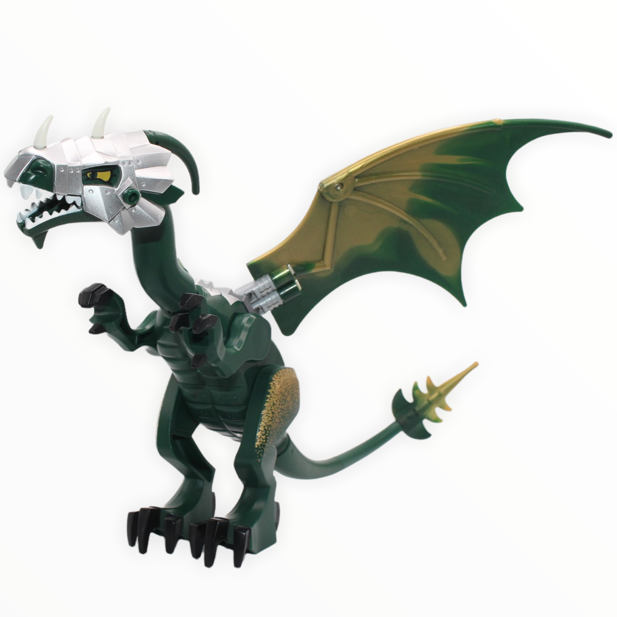 Dark Green Dragon with Armor (gold markings on body and wings)
